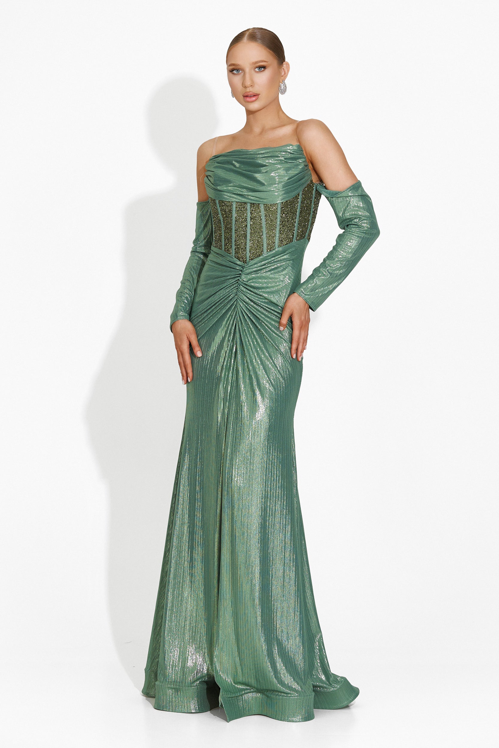 Rochie dama lunga verde Fredricka Bogas