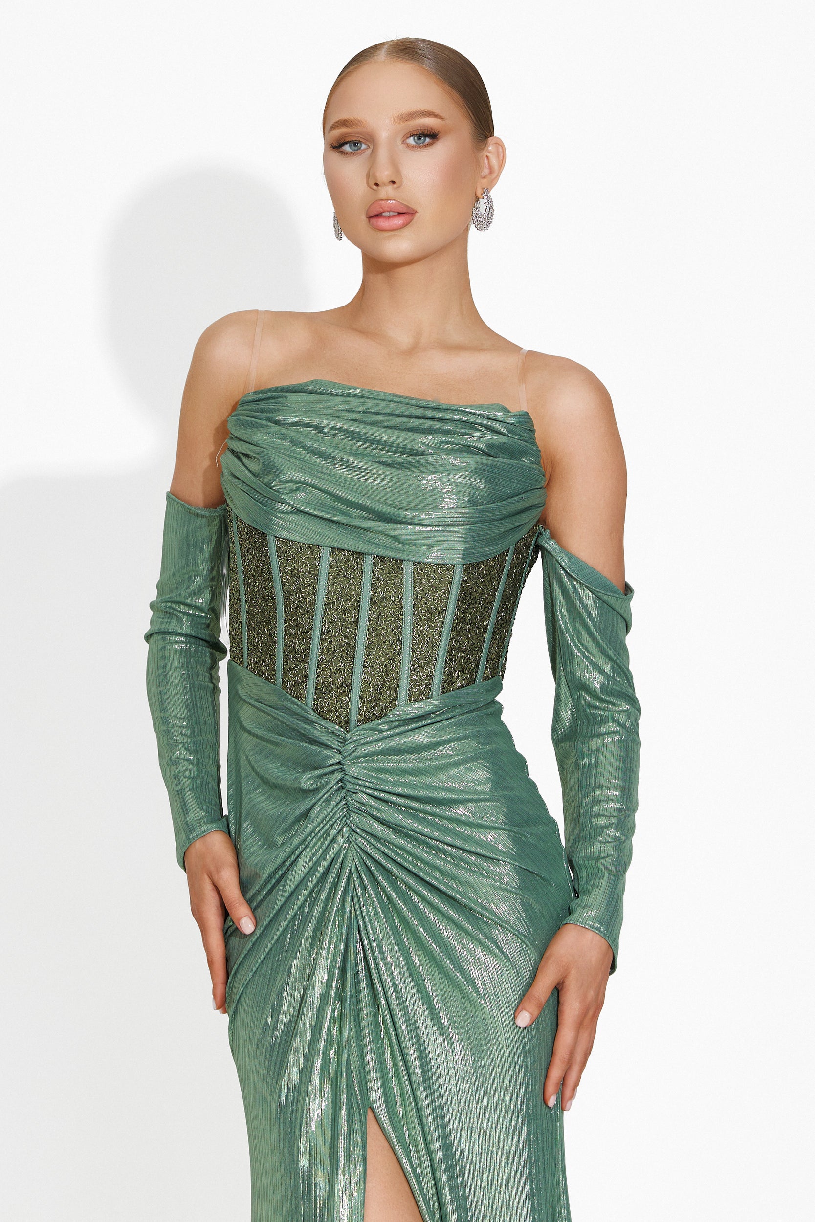 Rochie dama lunga verde Fredricka Bogas