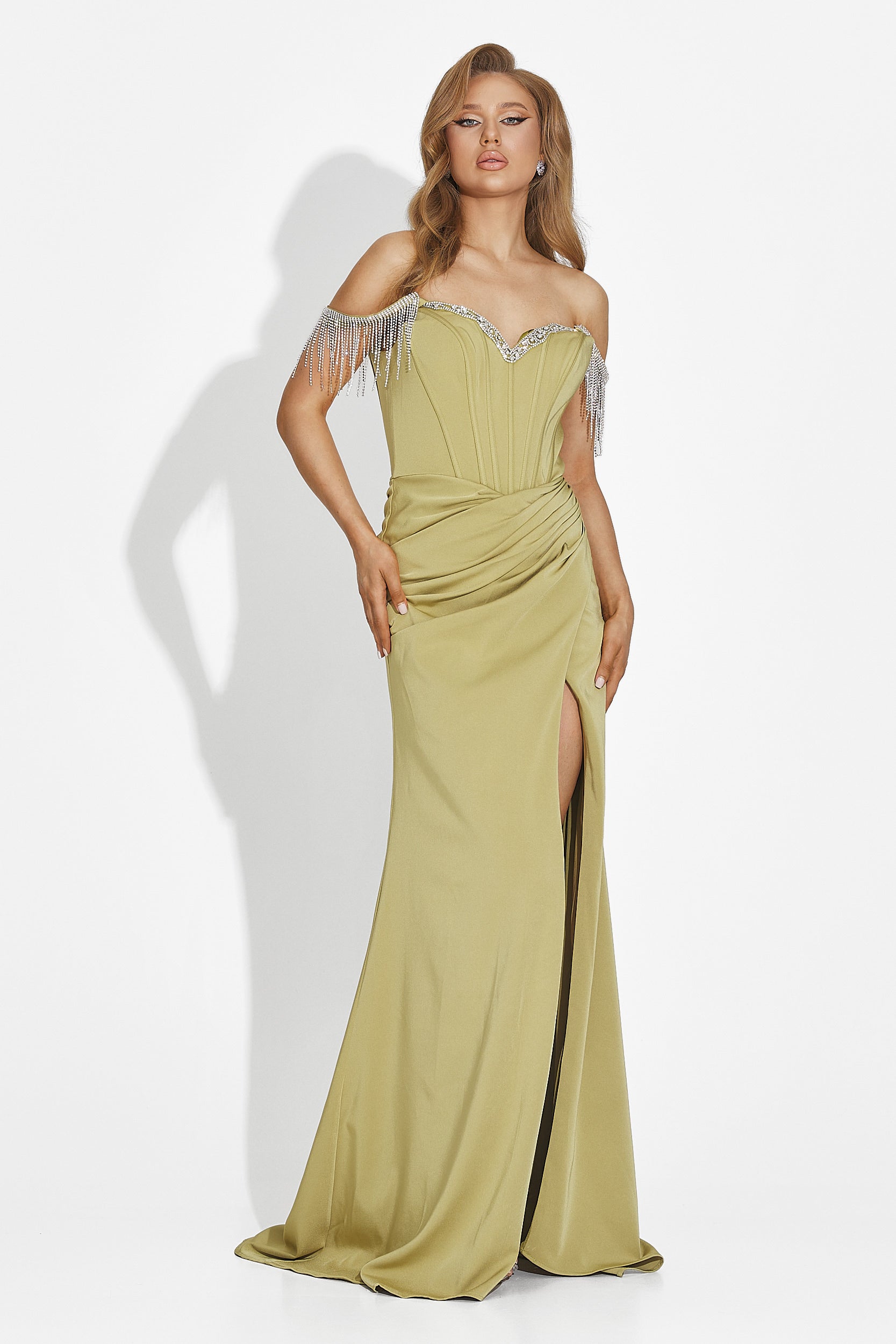Rochie dama lunga verde Phylis Bogas