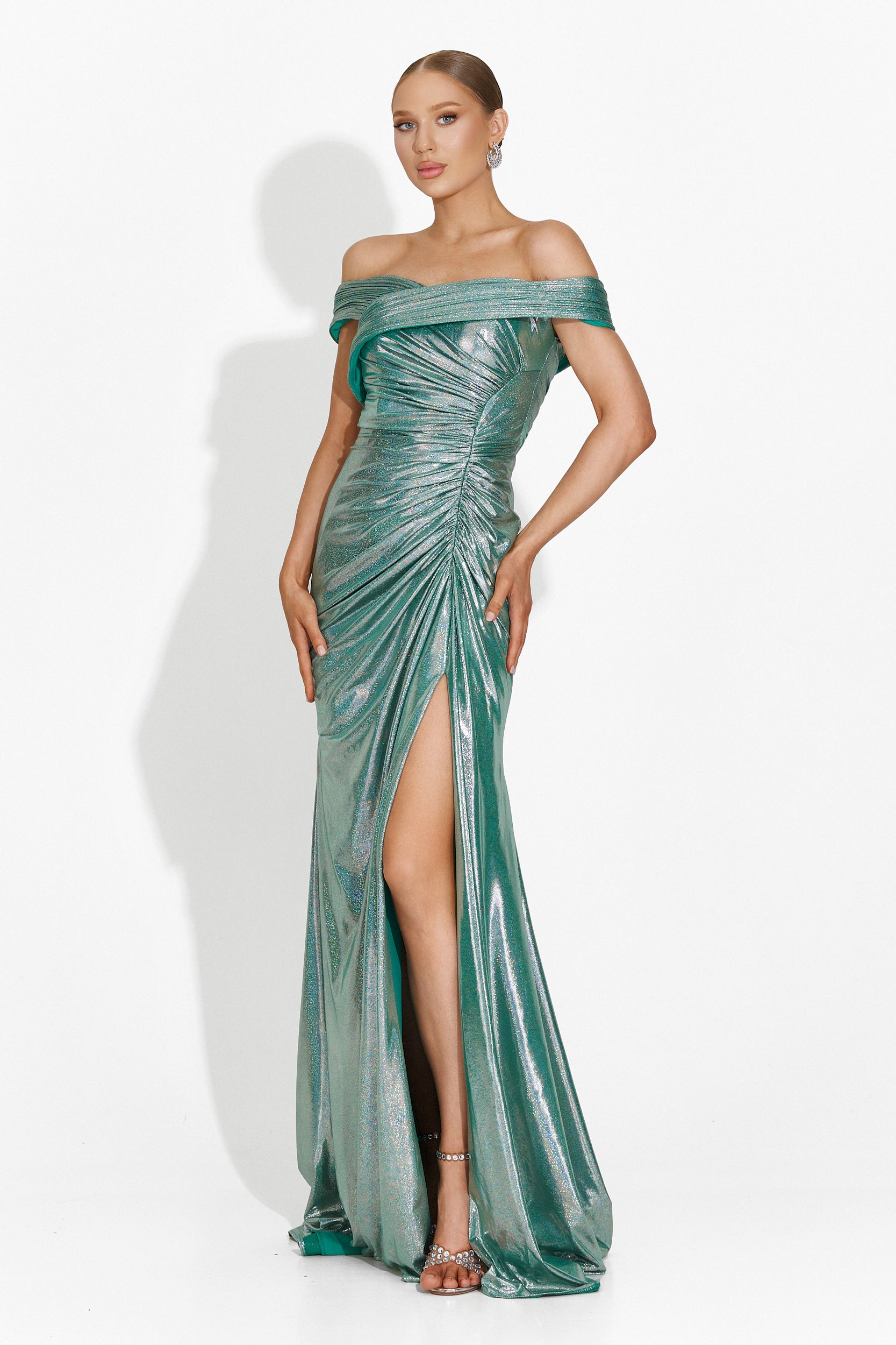 Rochie dama lunga verde Satyna Bogas