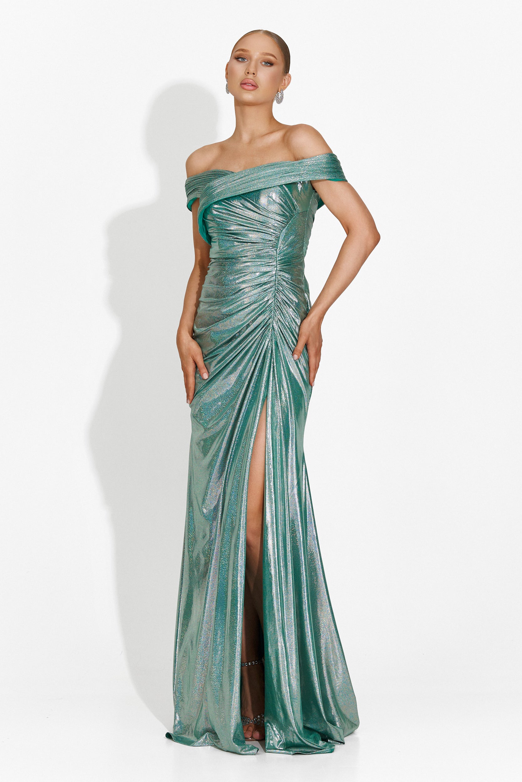 Rochie dama lunga verde Satyna Bogas
