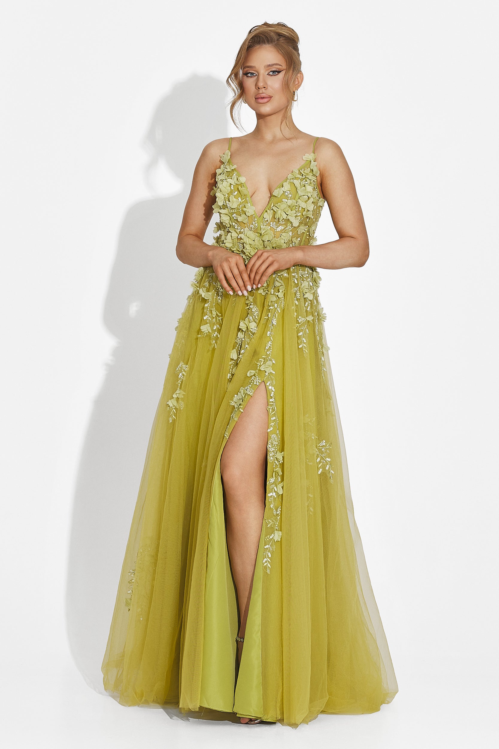 Rochie dama lunga verde Serina Bogas