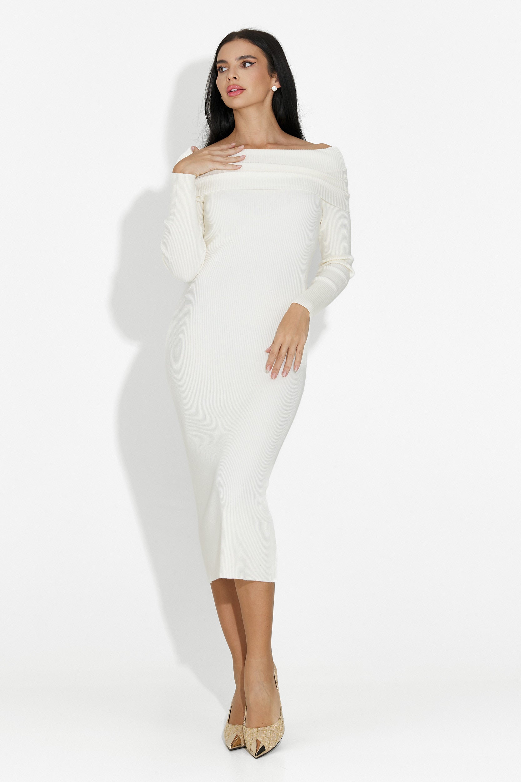 Rochie dama midi bej Velana Bogas