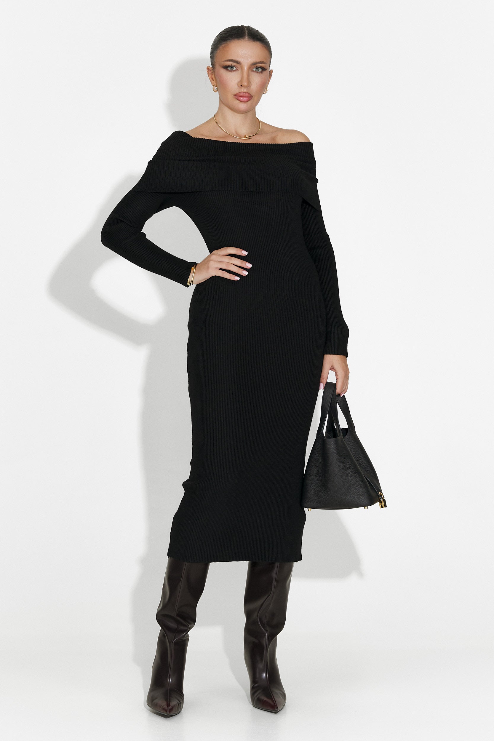 Rochie dama midi neagra Velana Bogas