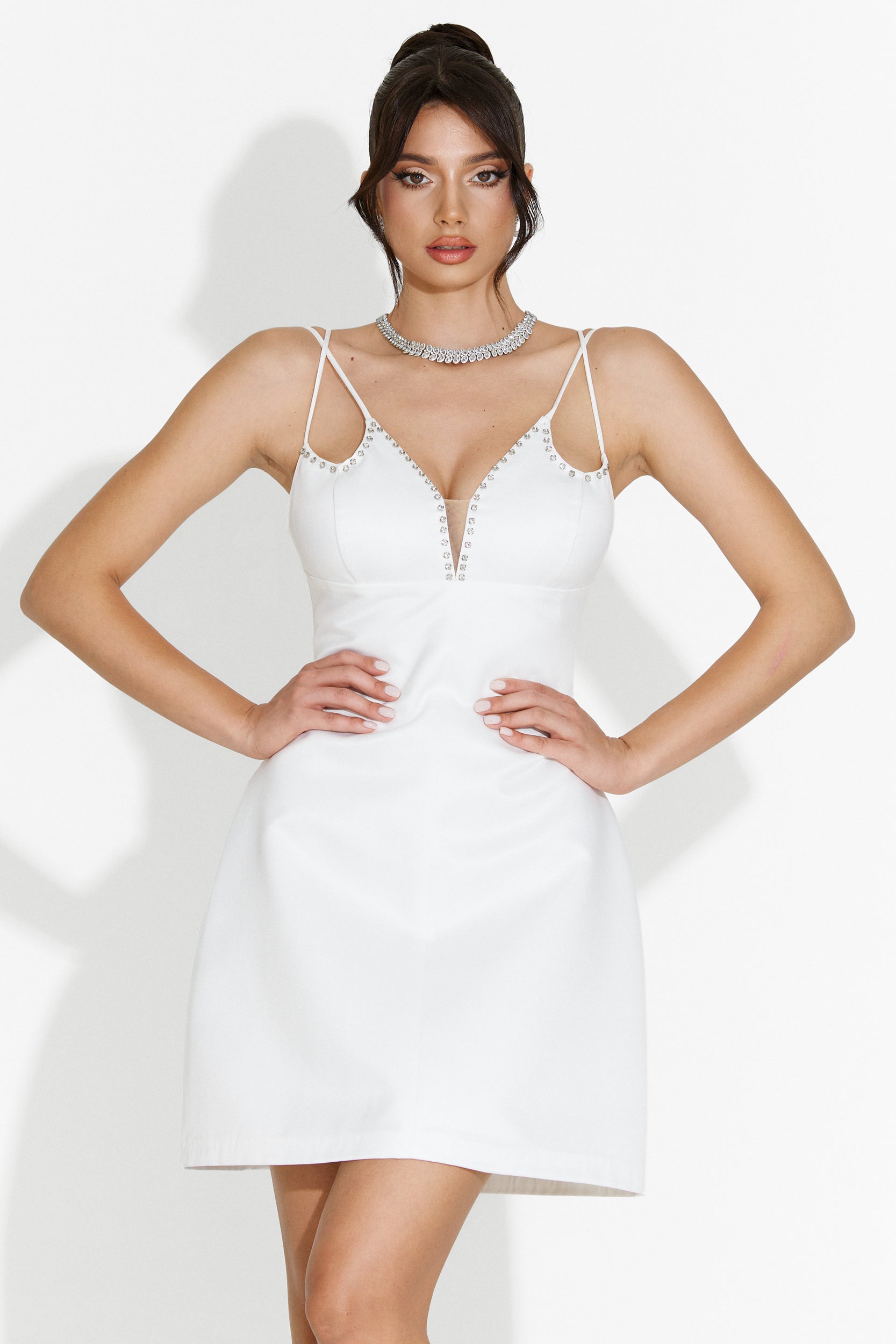 Rochie dama scurta alba Eniola Bogas