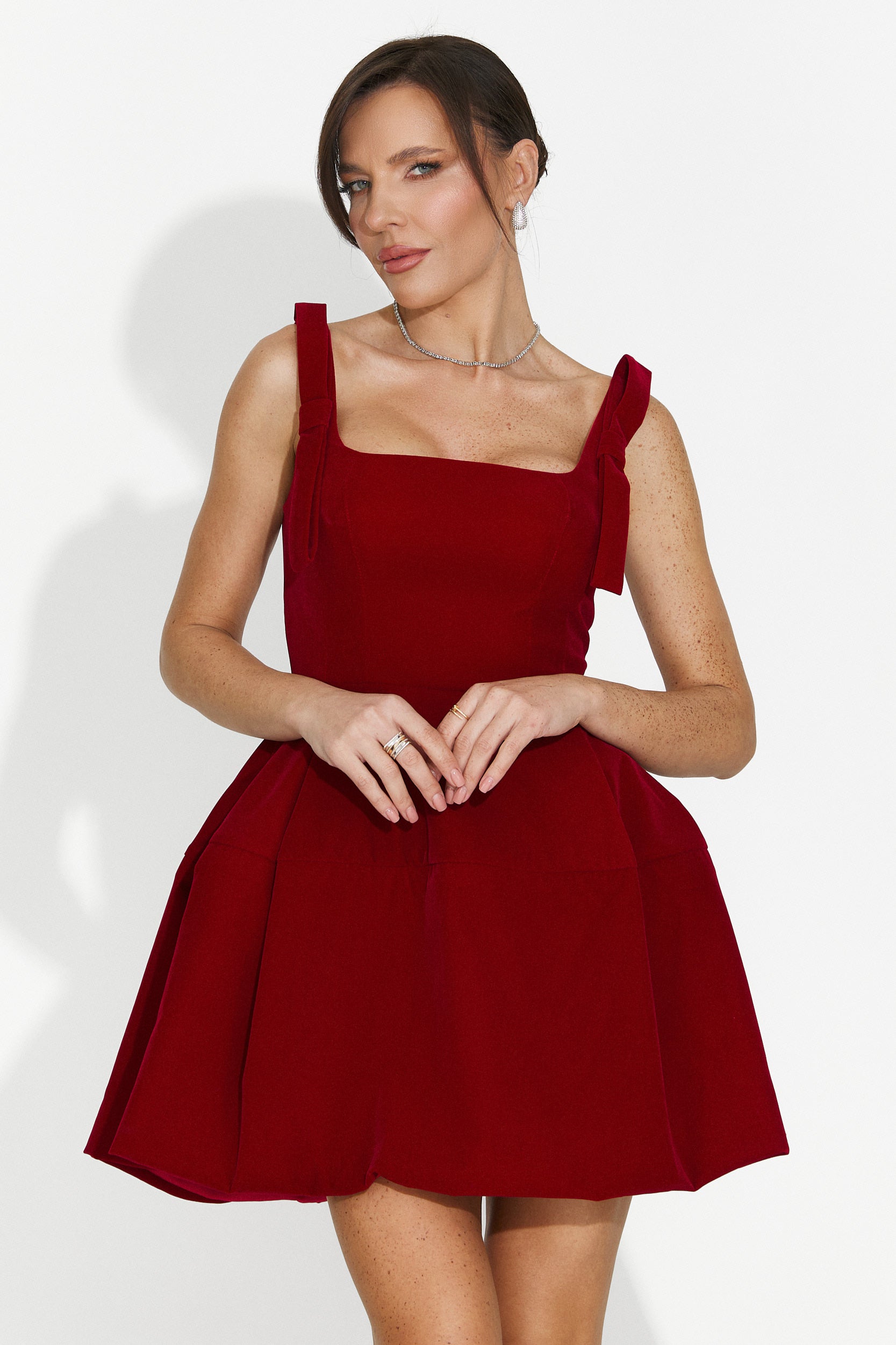 Rochie dama scurta rosie Narcisia Bogas