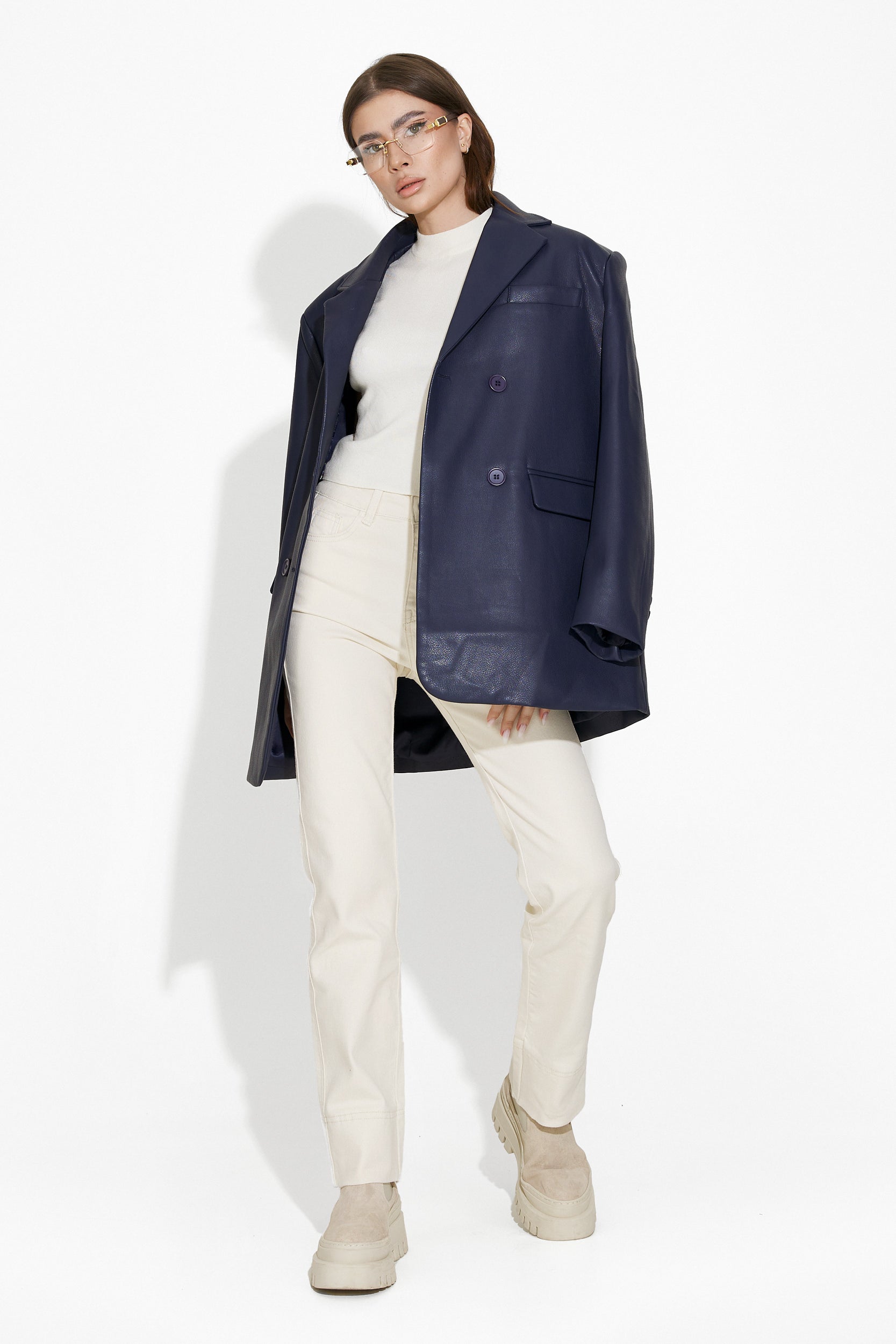 Sacou dama elegant bleumarin Midisa Bogas