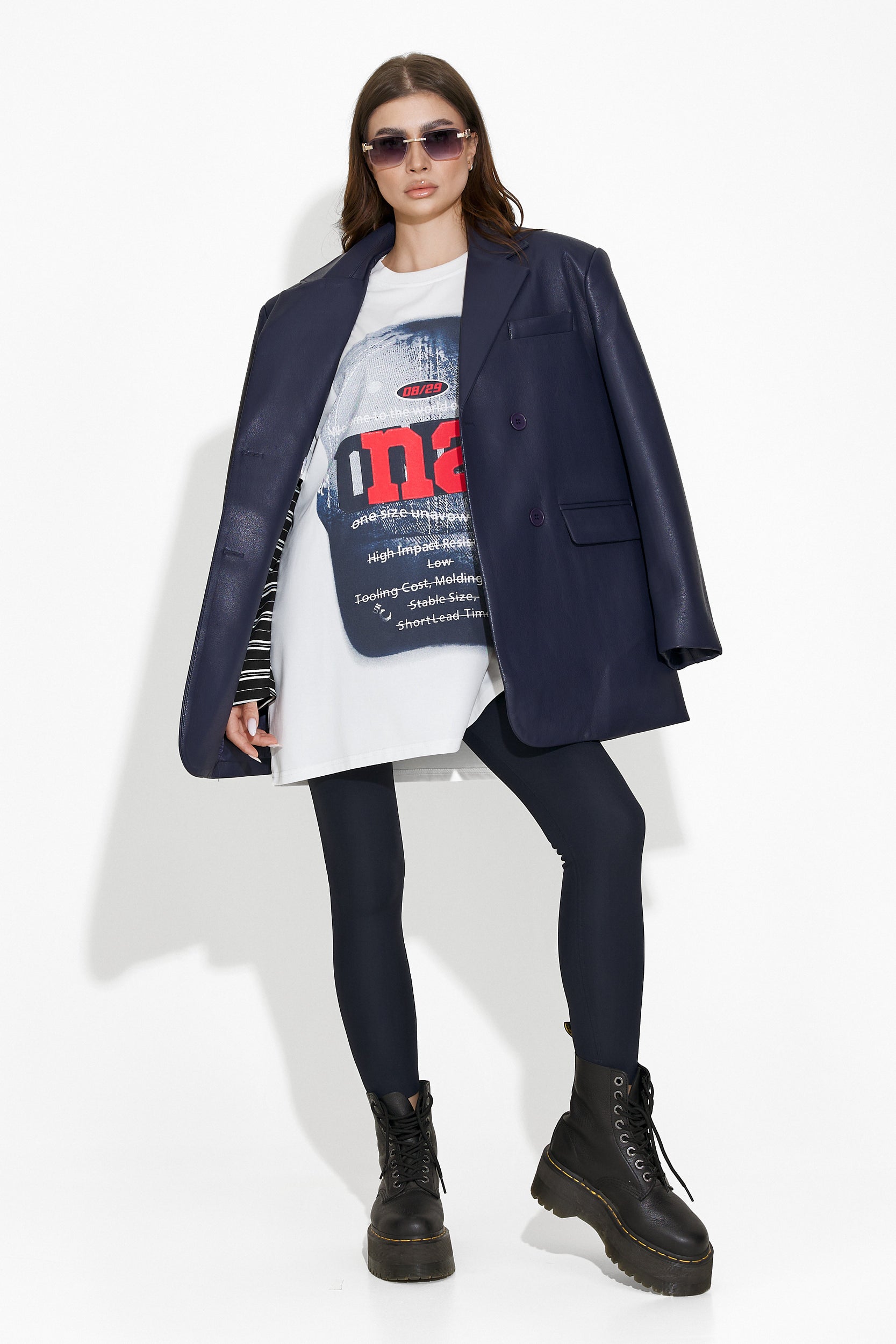 Sacou dama elegant bleumarin Midisa Bogas