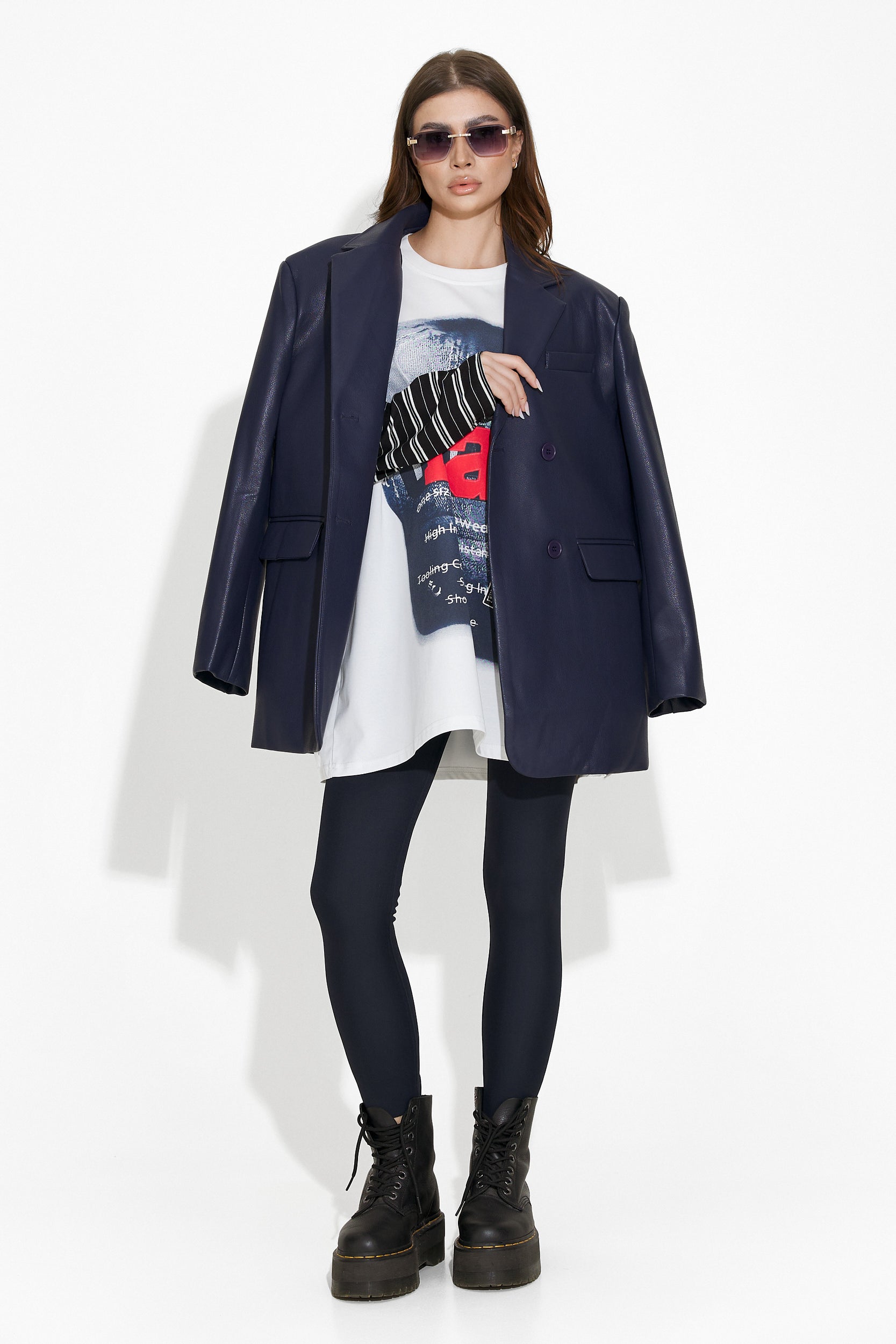 Sacou dama elegant bleumarin Midisa Bogas