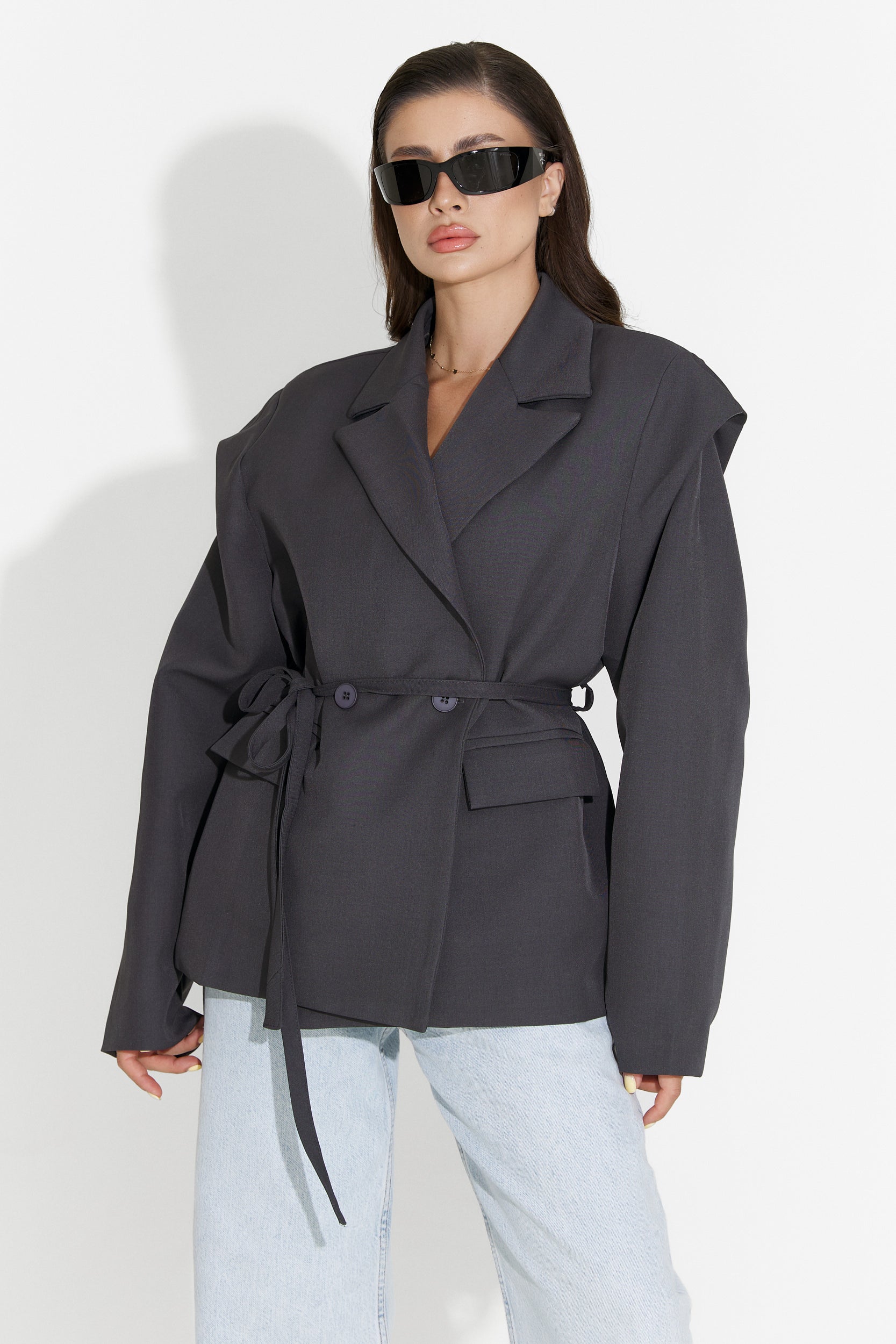 Sacou dama elegant gri Ariah Bogas