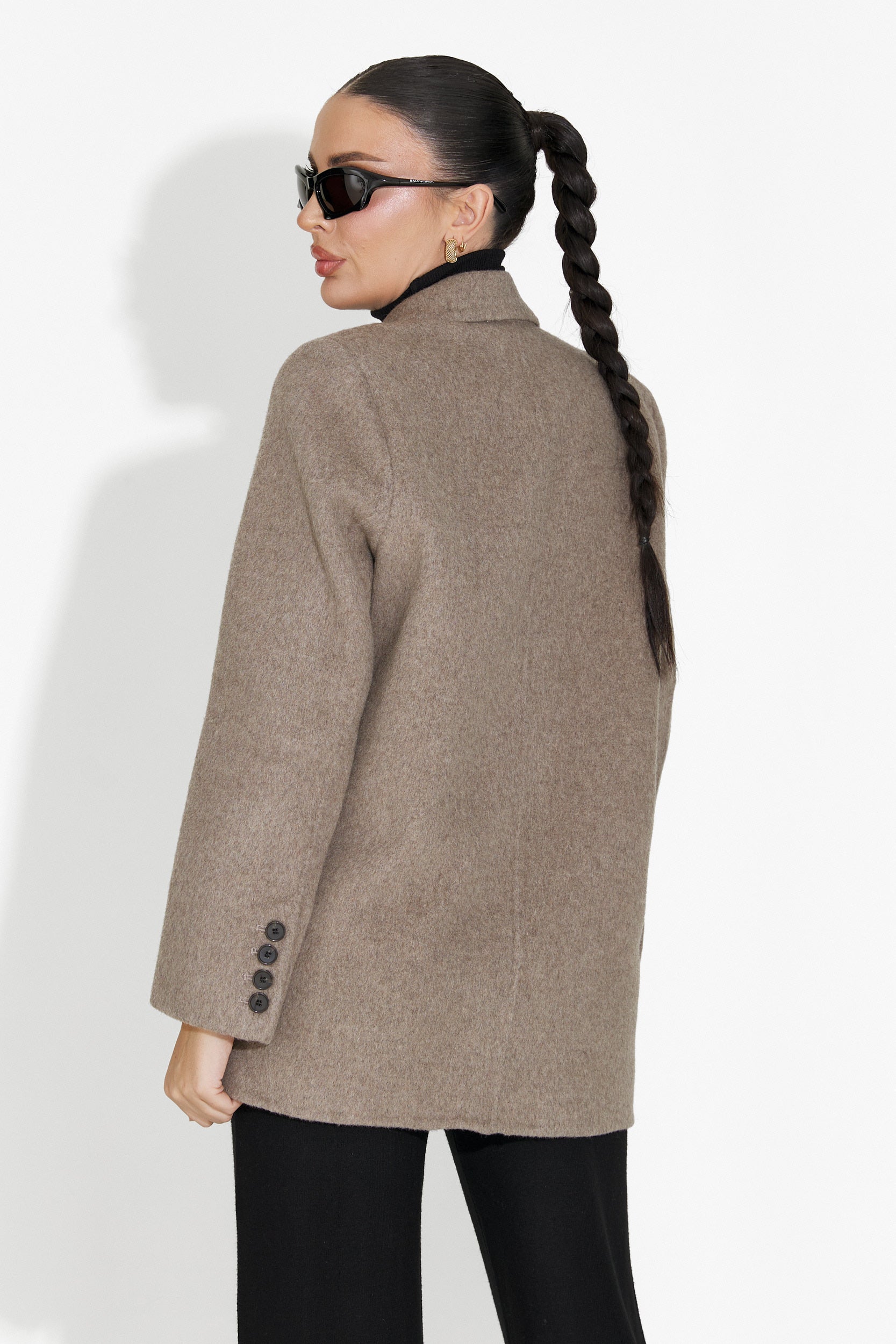 Sacou dama elegant maro Novelia Bogas