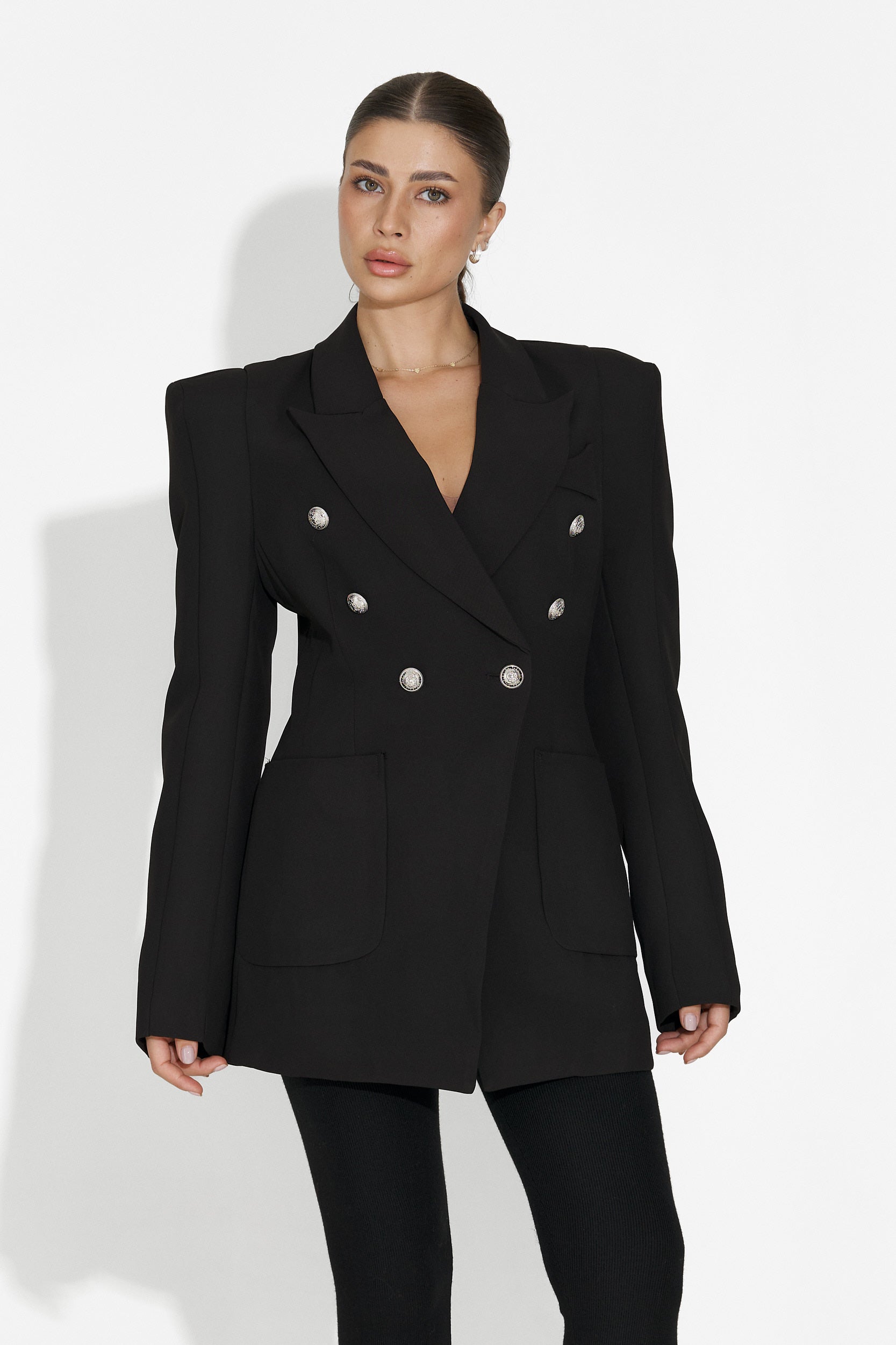 Sacou dama elegant negru Nevea Bogas