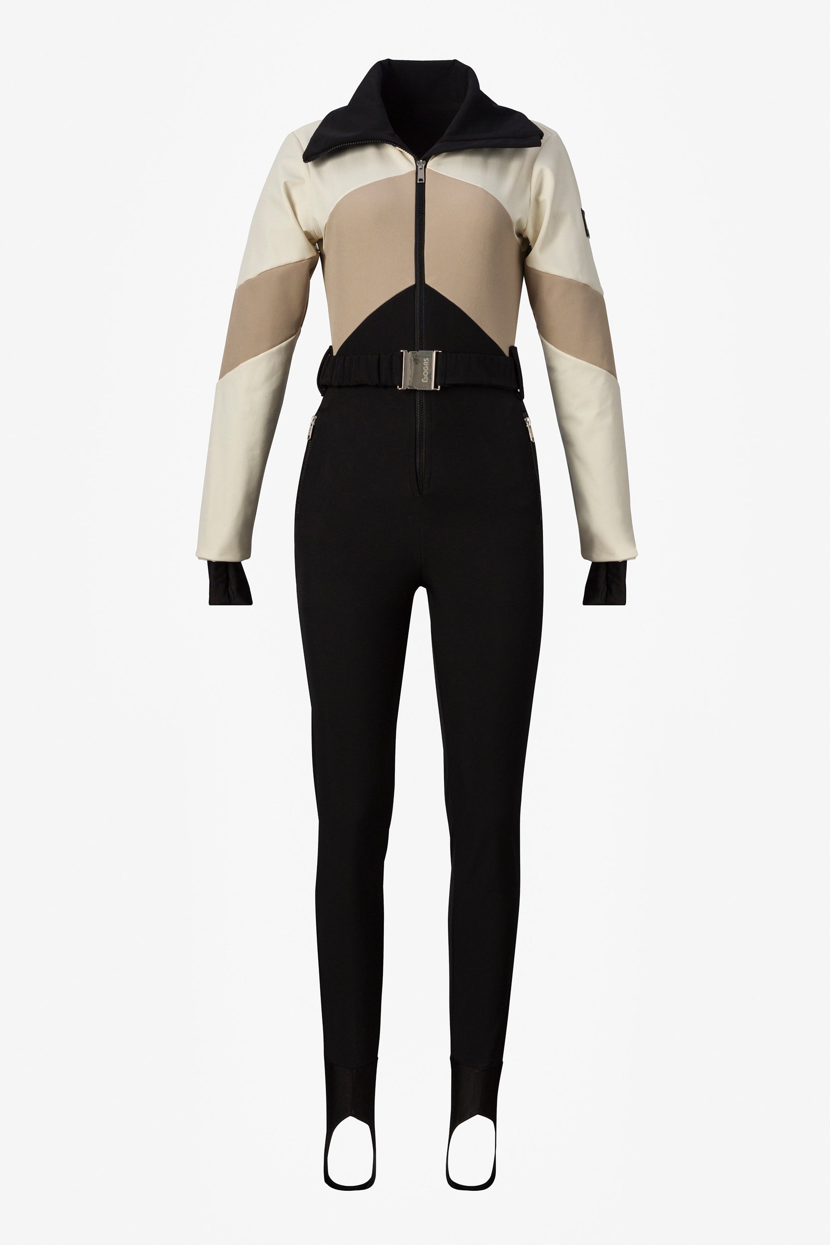 Salopeta ski casual bej negru Radika Bogas