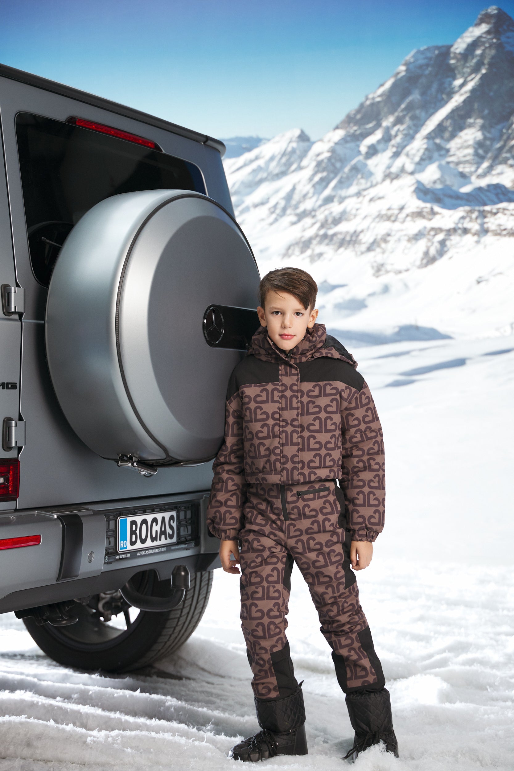 Salopeta ski copii maro Alisone Bogas