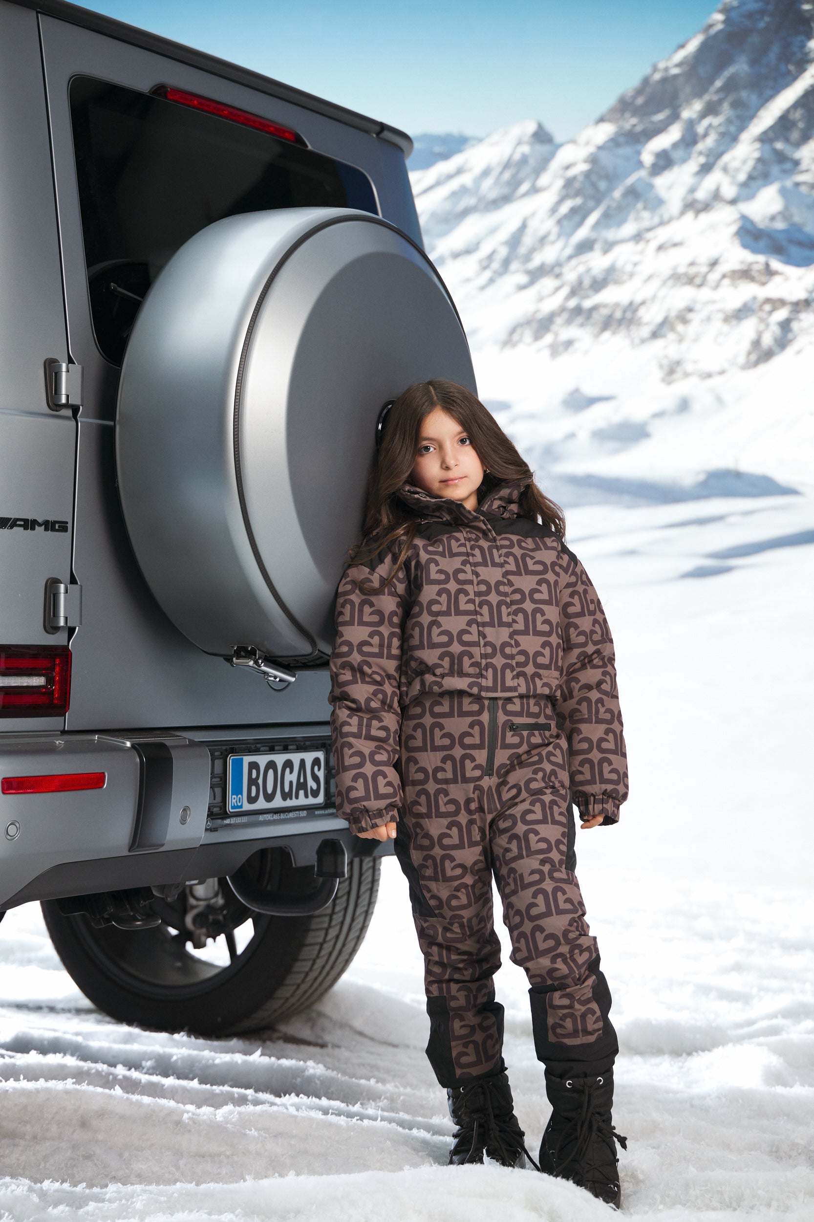 Salopeta ski copii maro Alisone Bogas