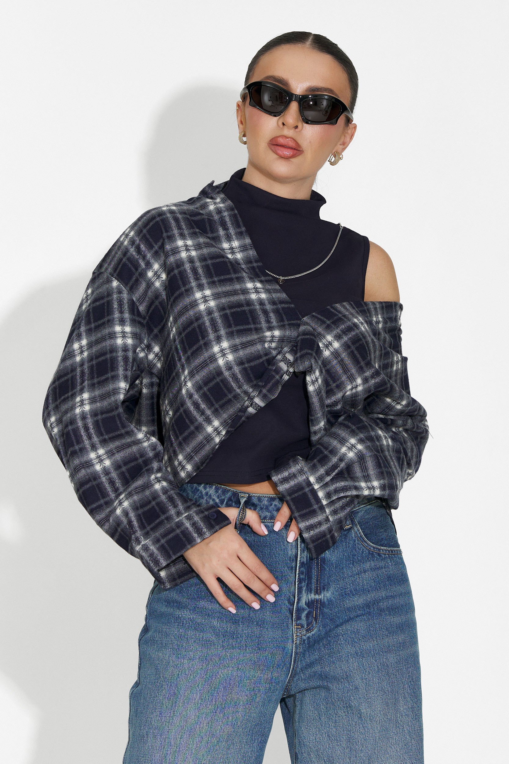 Set camasa dama + maiou bleumarin Noielia Bogas