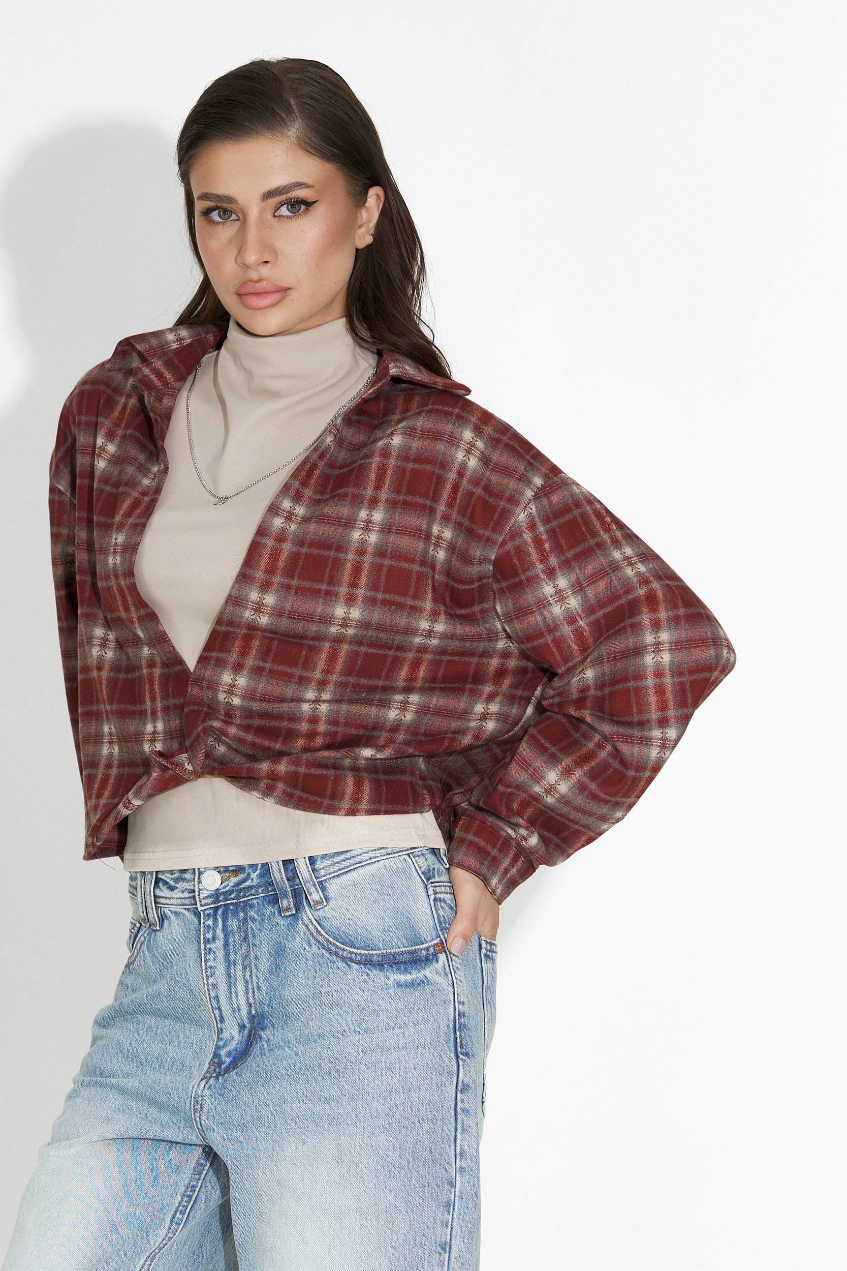 Set camasa dama + maiou burgundy Noielia Bogas