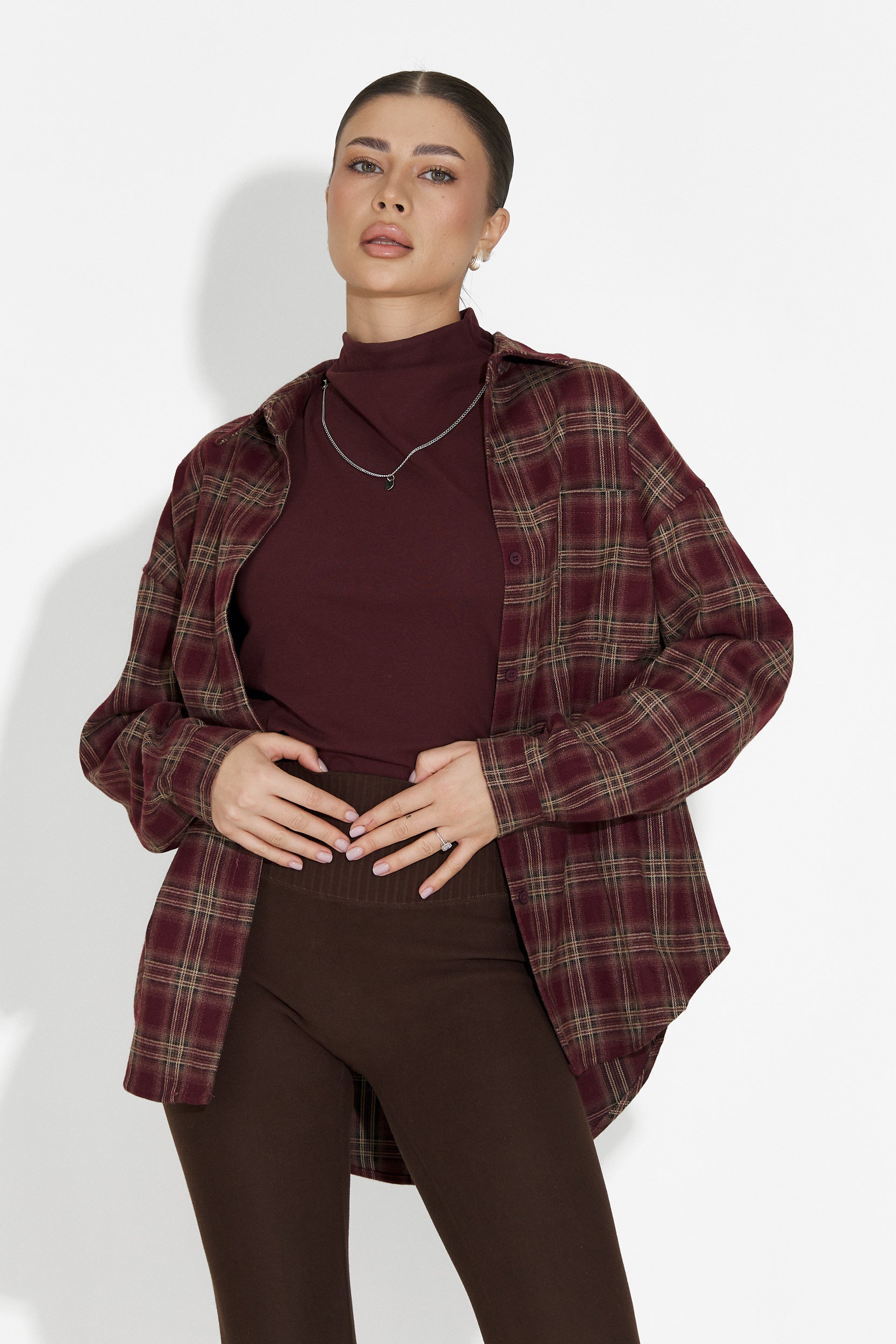 Set dama camasa + maiou burgundy Arlete Bogas