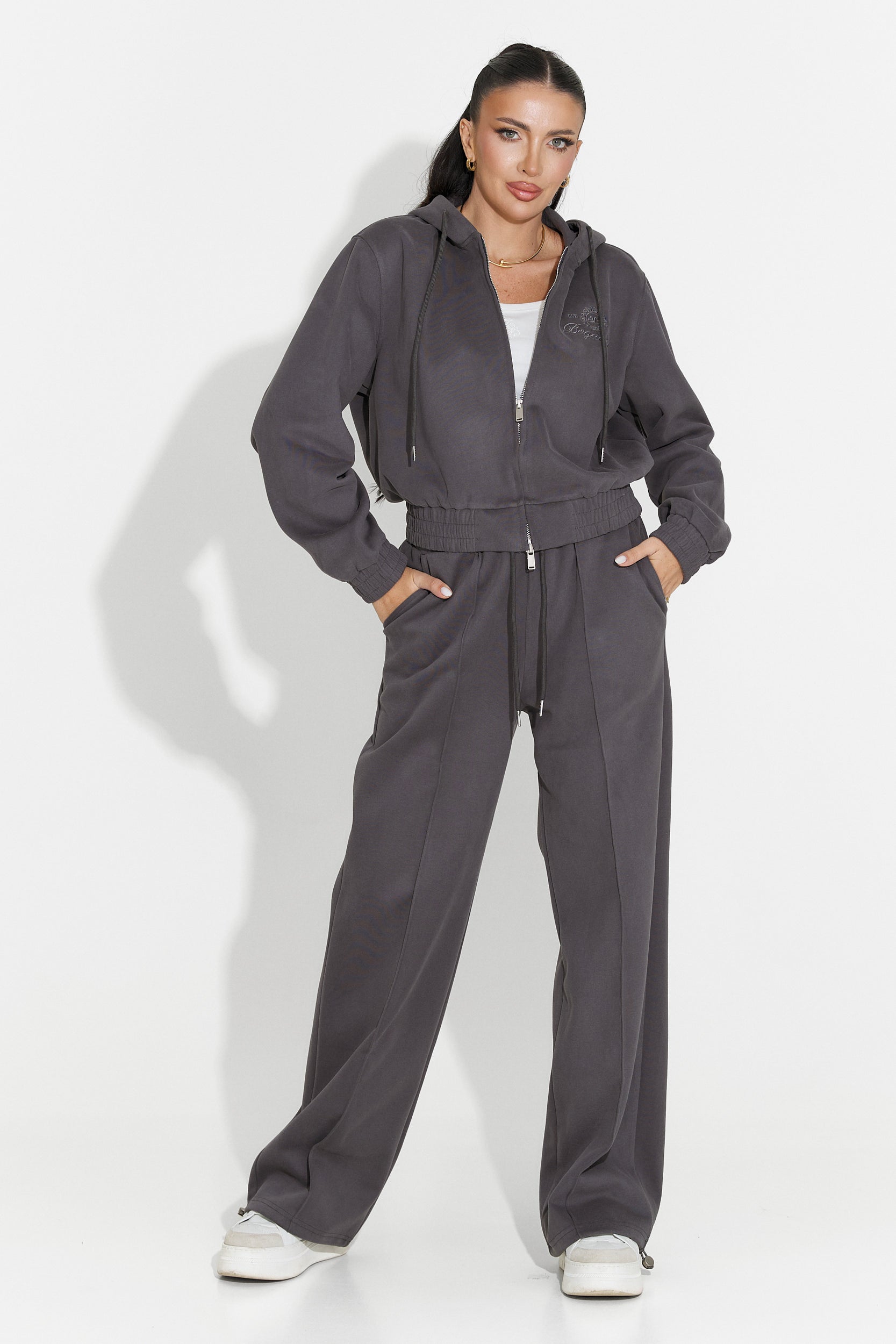 Trening dama casual gri inchis Lorisea Bogas