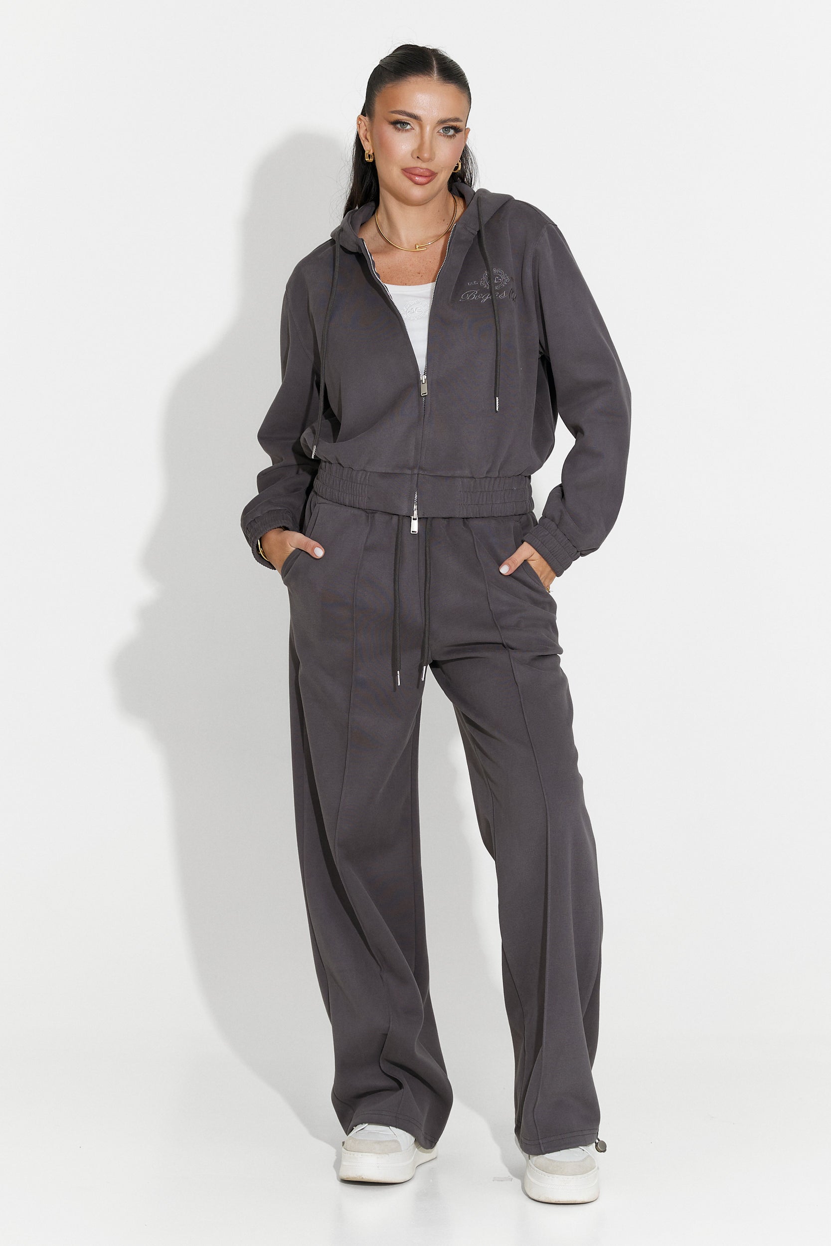 Trening dama casual gri inchis Lorisea Bogas