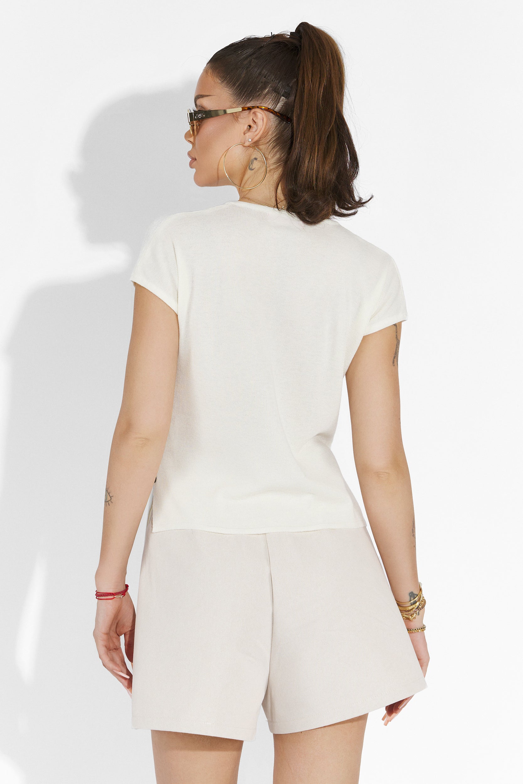 Tricou dama casual alb Denisha Bogas