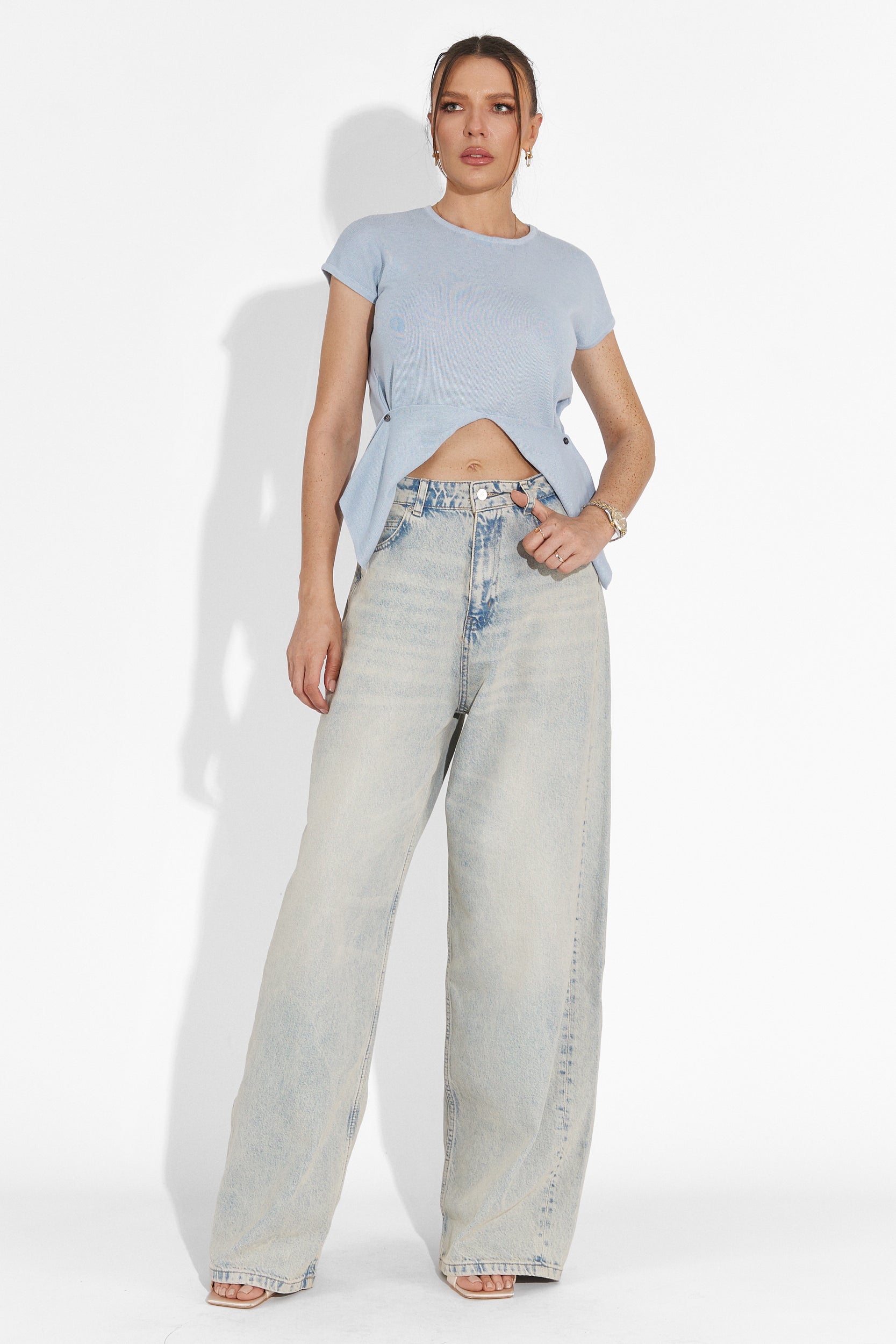 Tricou dama casual bleu Denisha Bogas