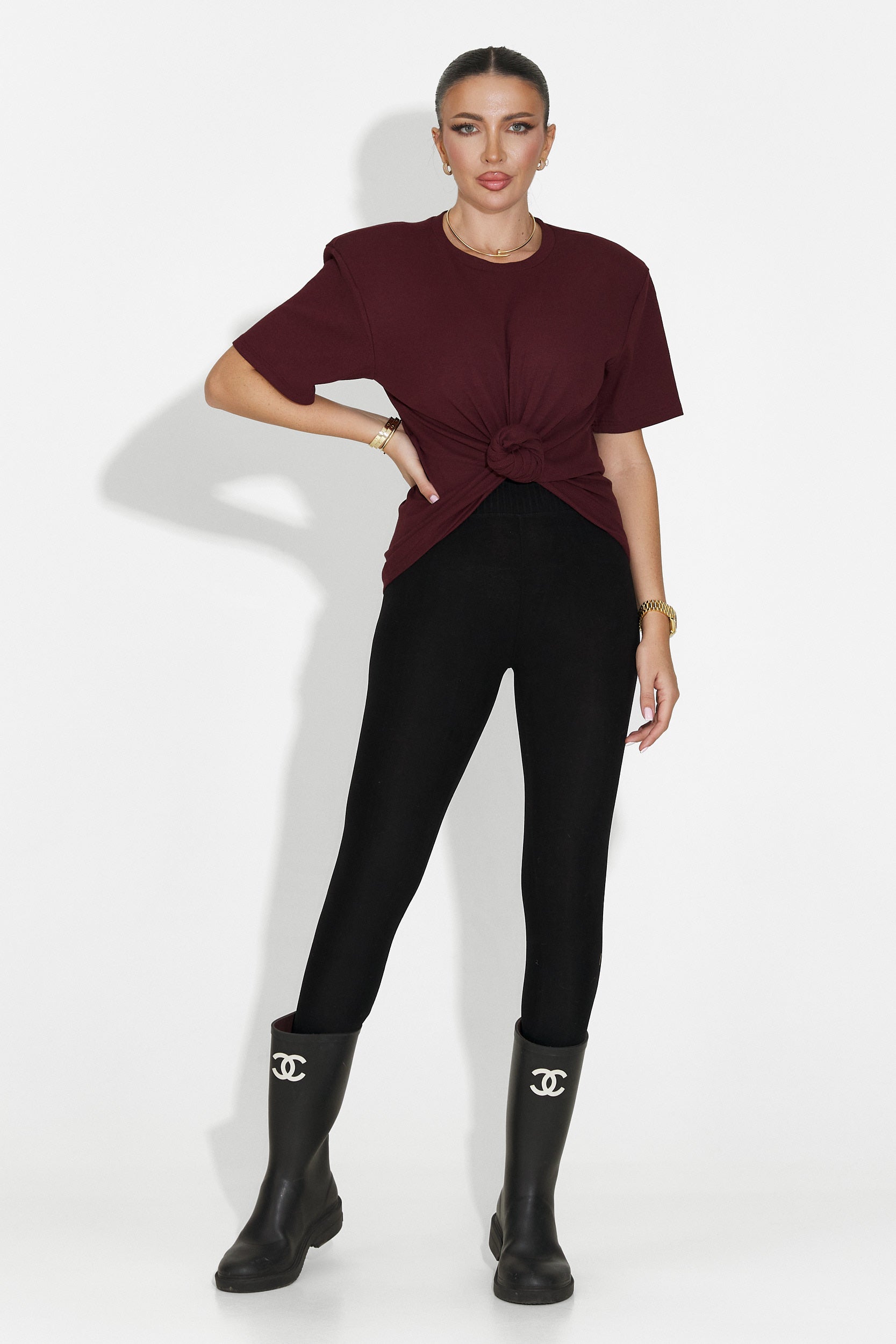 Tricou dama casual burgundy Norelia Bogas