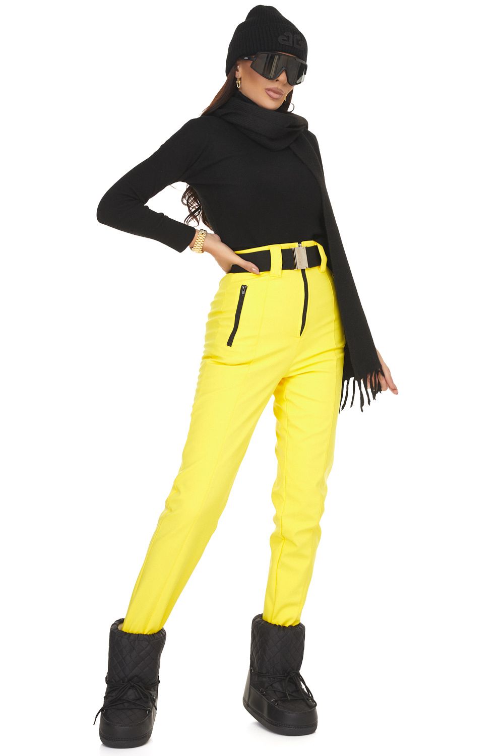 Pantaloni ski dama galbeni Fabbri Bogas