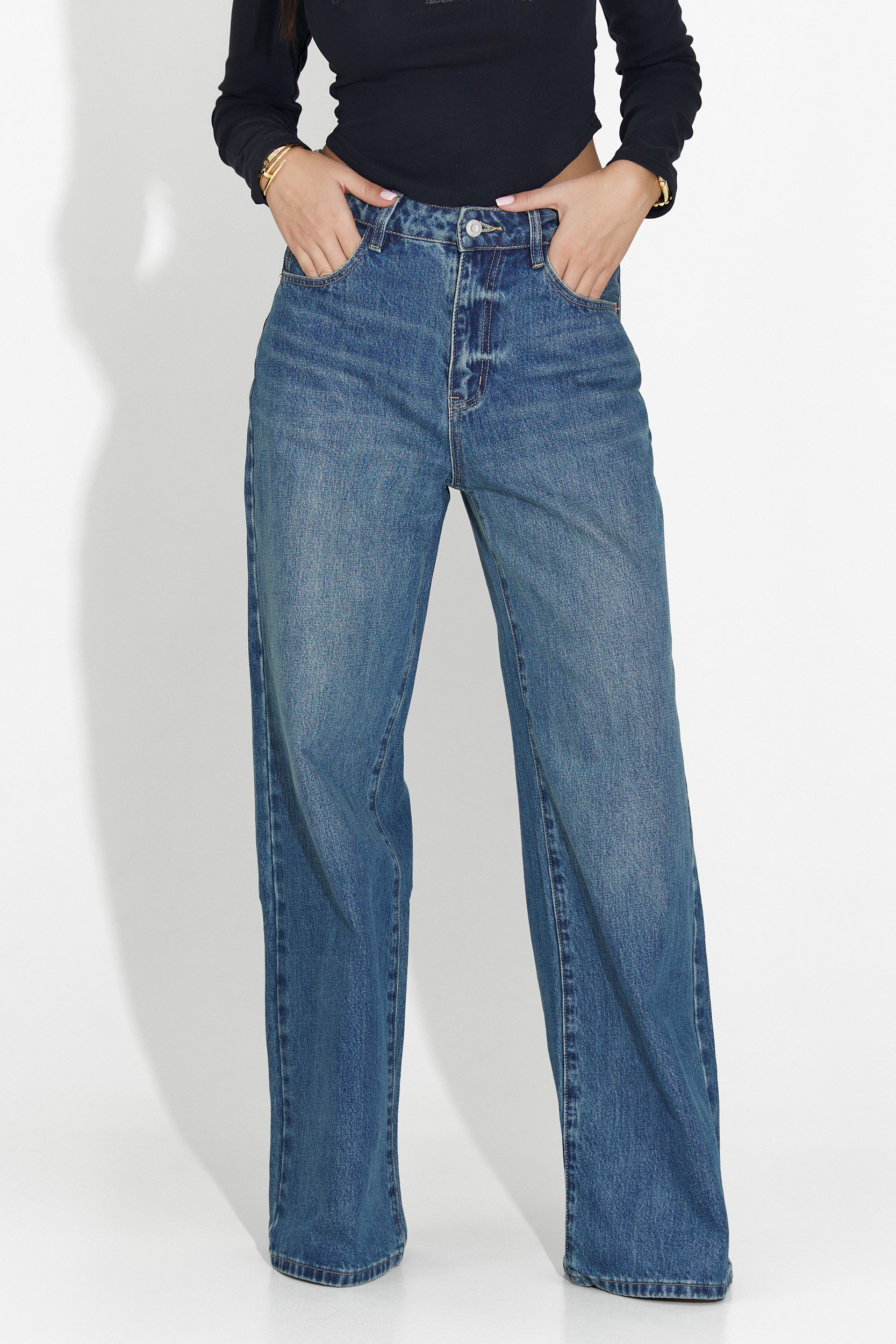 Blugi dama casual albastri Nuvya Bogas