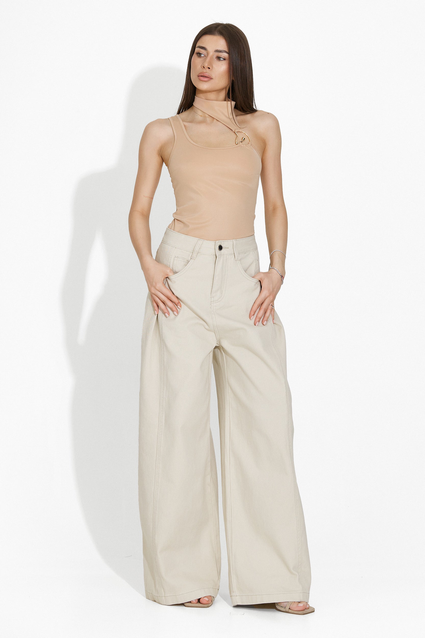 [Resigilat] Blugi dama casual bej Cherise Bogas