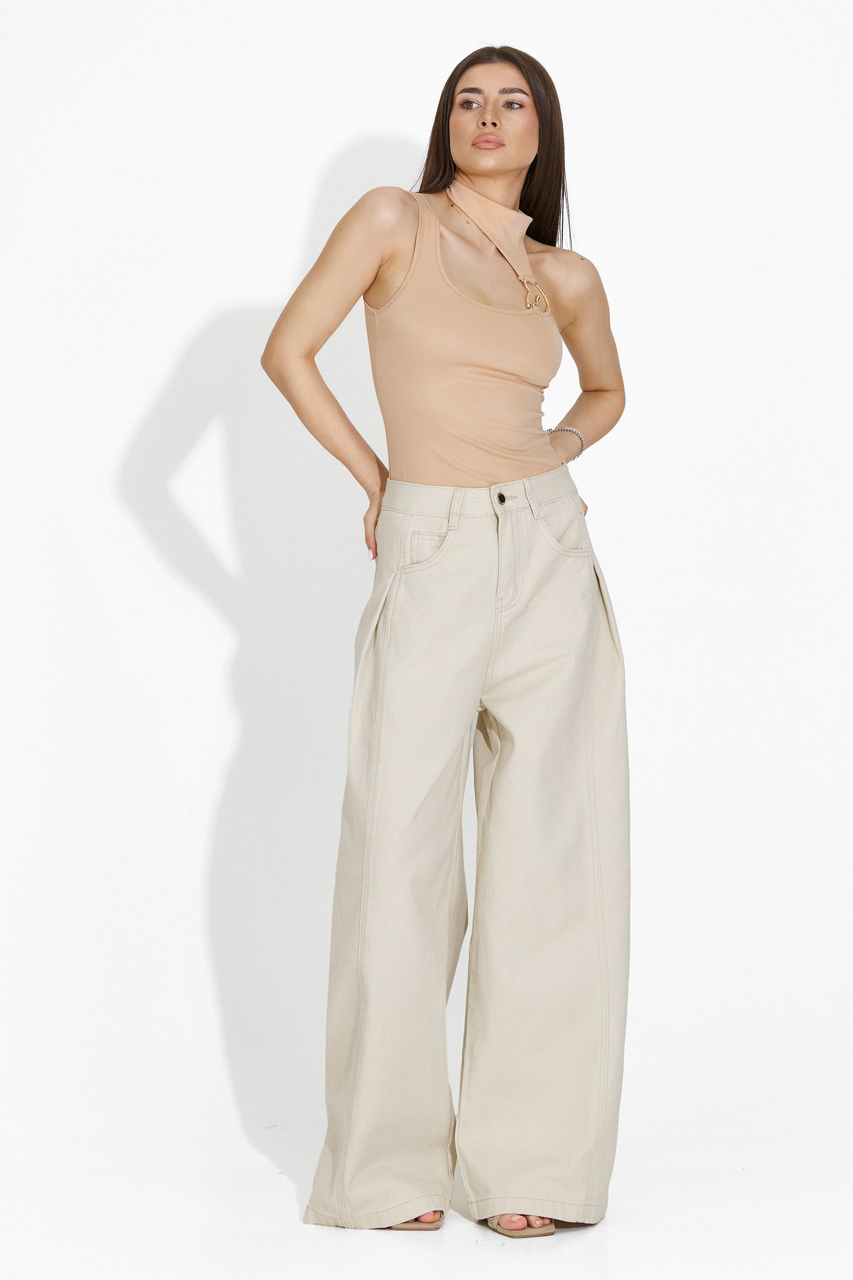 [Resigilat] Blugi dama casual bej Cherise Bogas