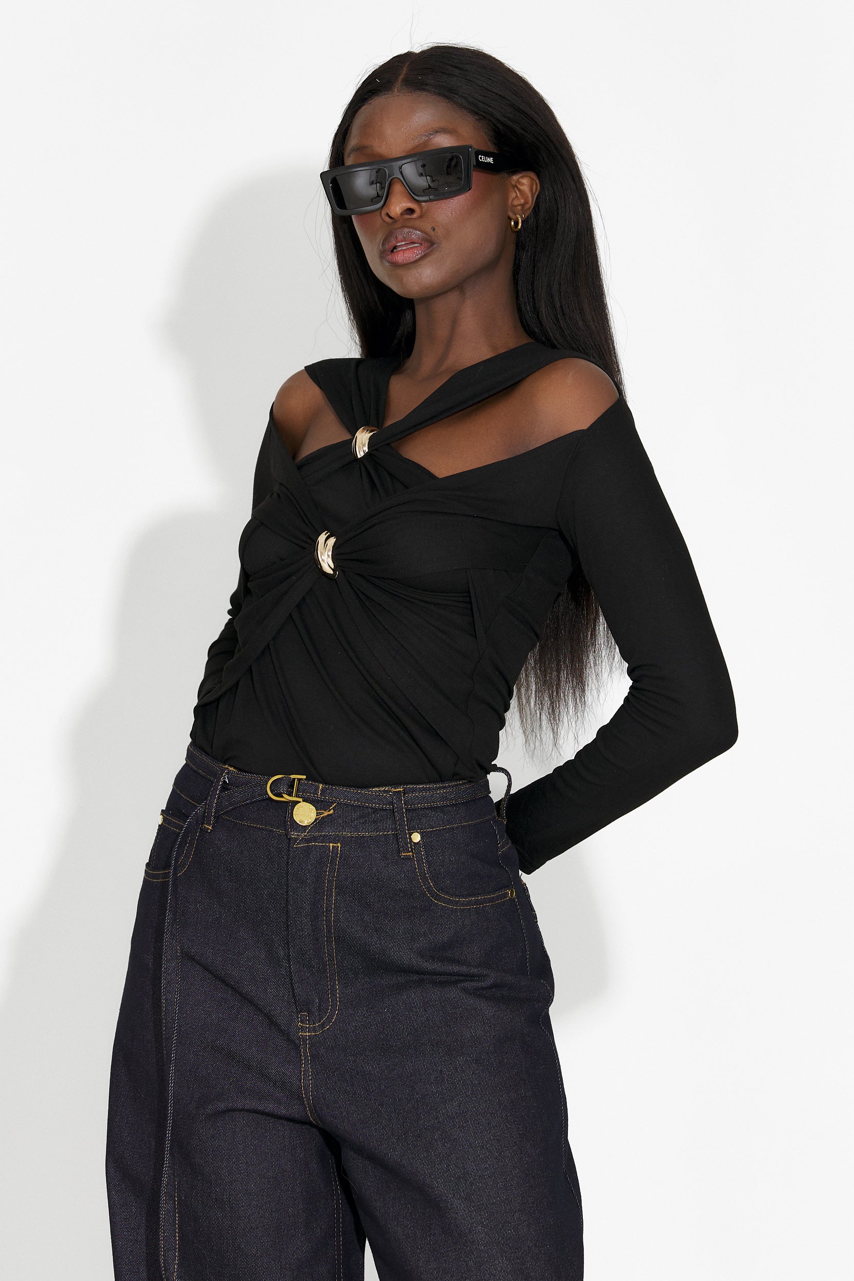 Bluza dama casual neagra Favira Bogas