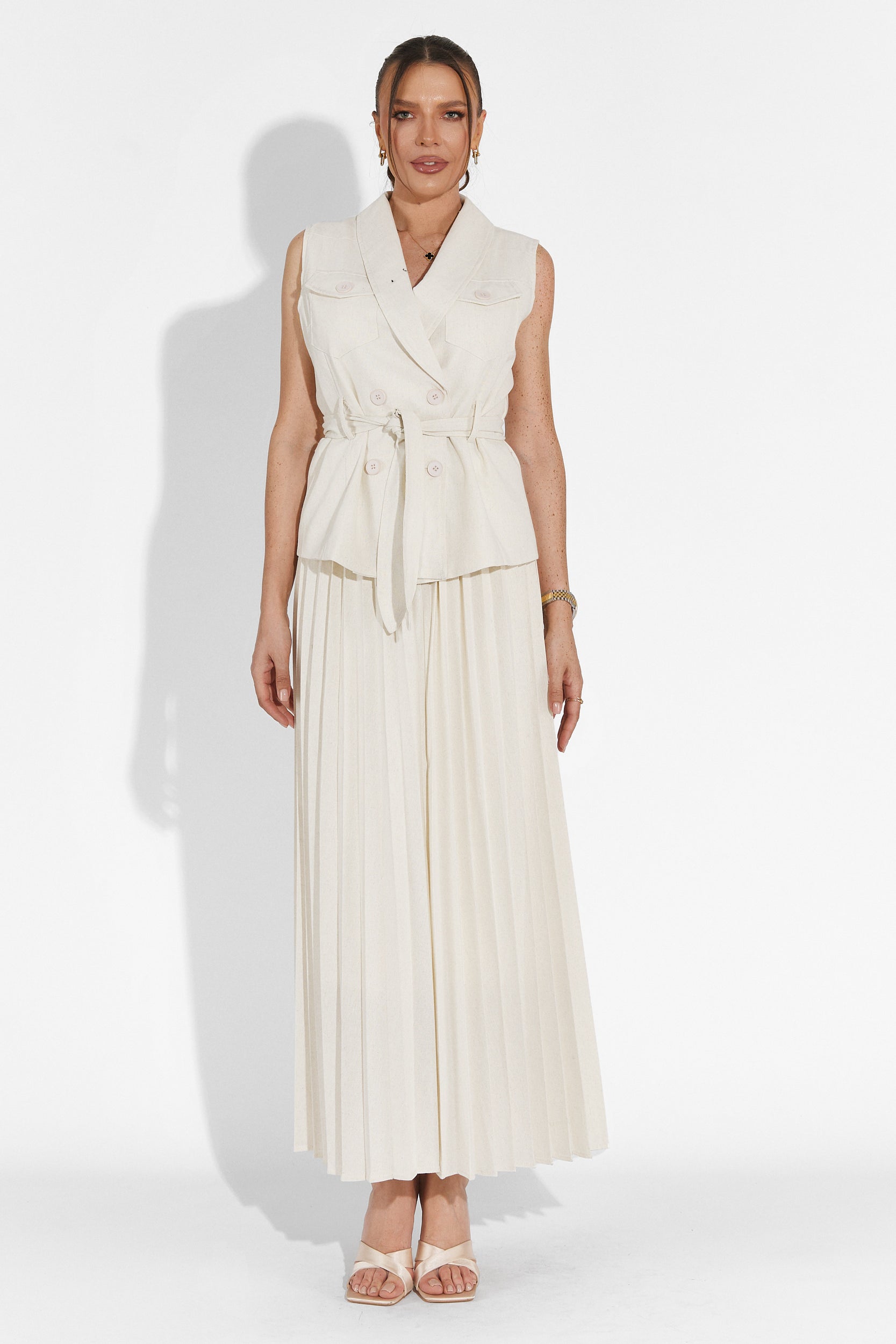 Compleu cu fusta bej Timothy Bogas