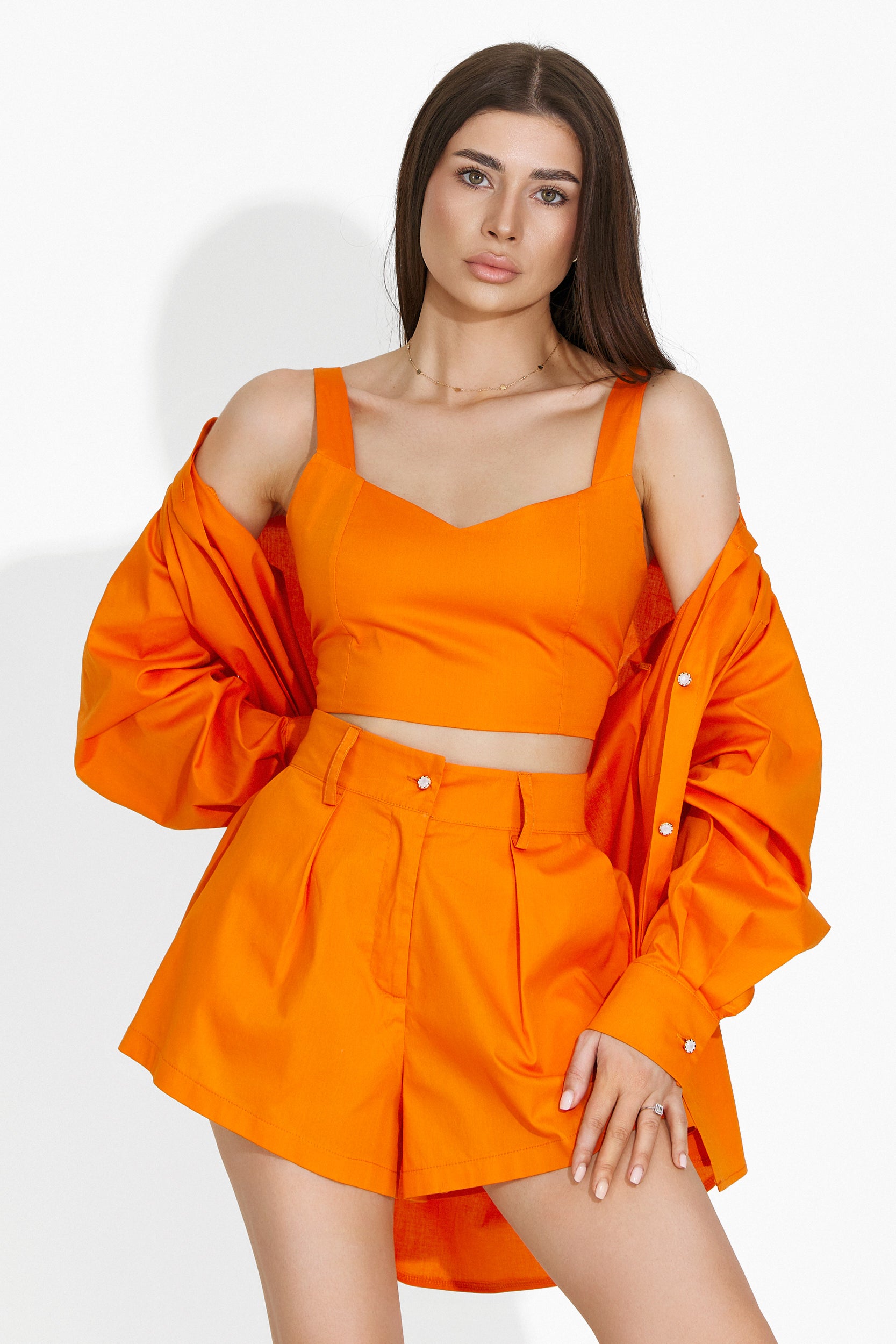 Compleu cu pantaloni casual portocaliu Carylsa Bogas