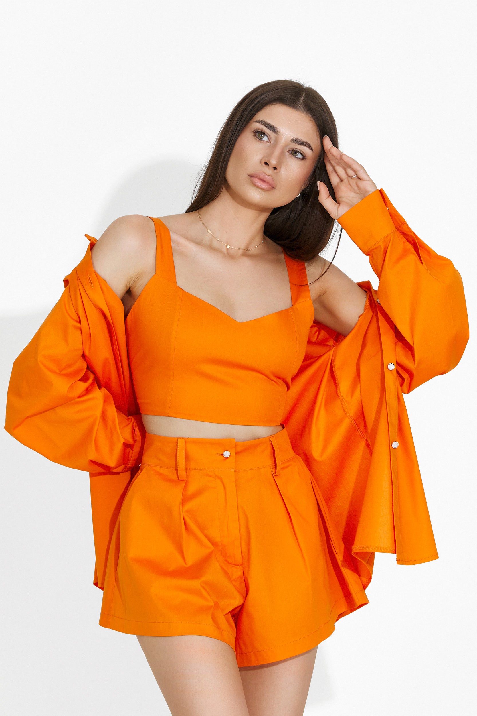 Compleu cu pantaloni casual portocaliu Carylsa Bogas