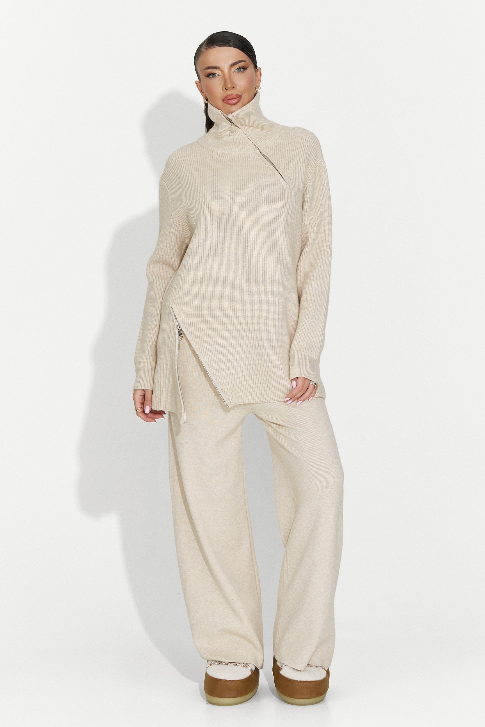 Compleu dama casual bej Arliena Bogas