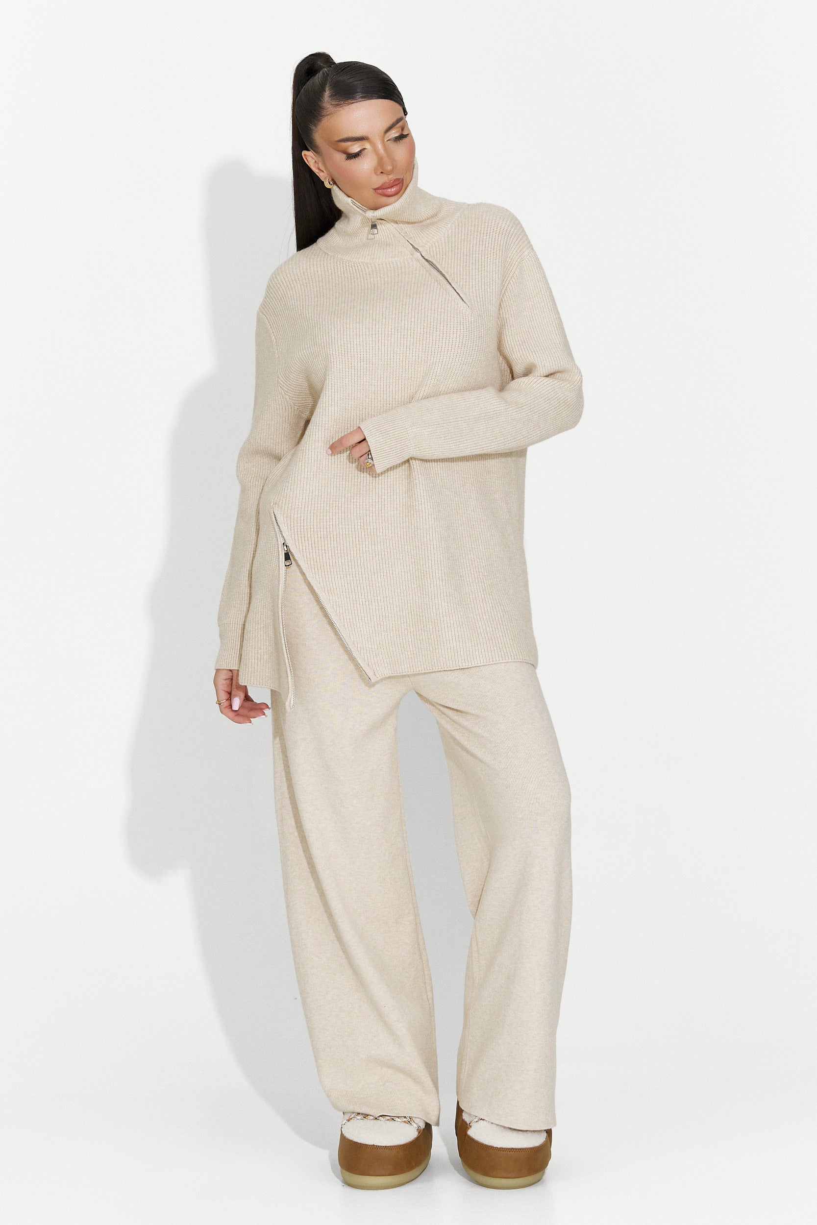 Compleu dama casual bej Arliena Bogas