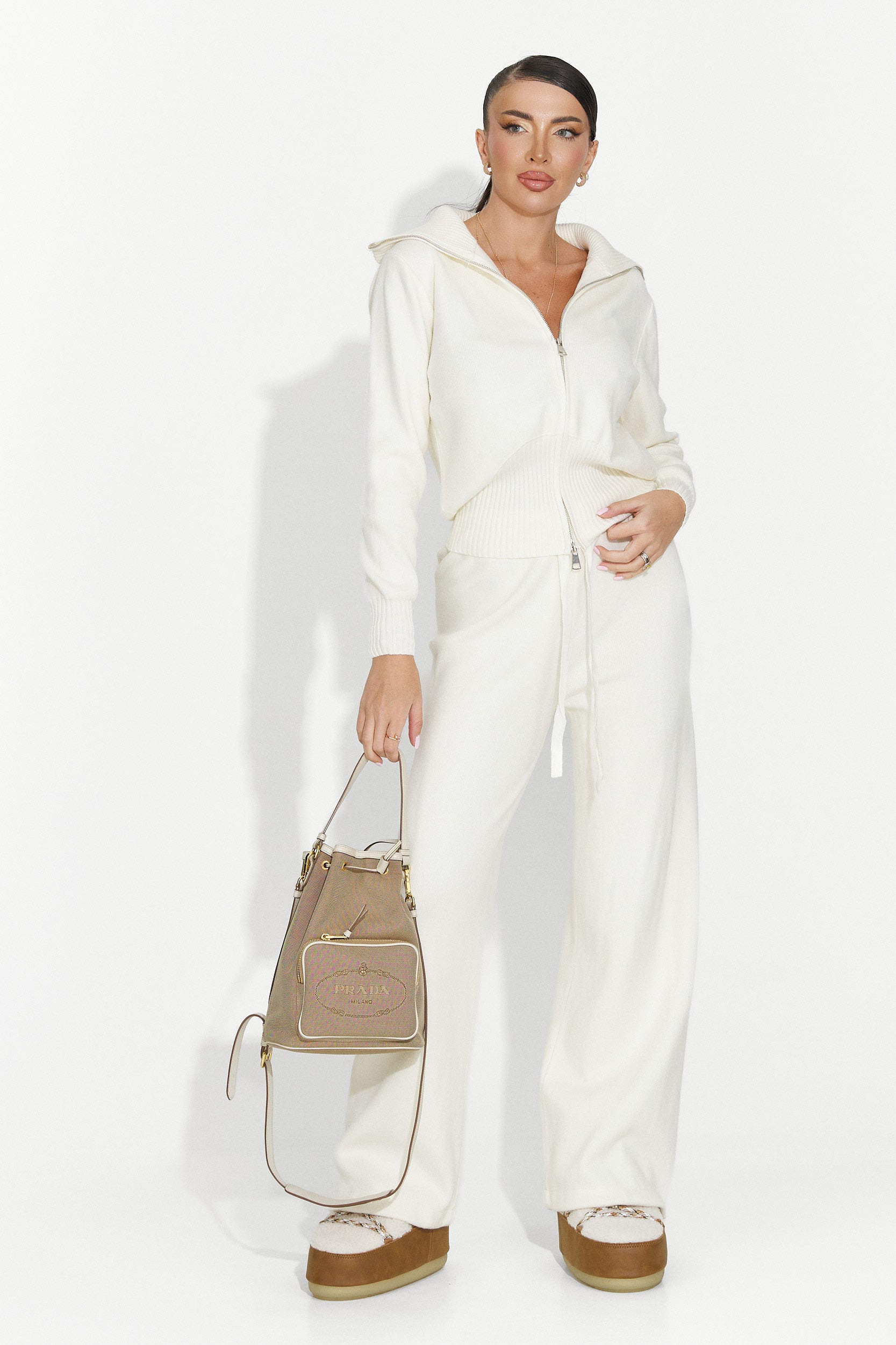 Compleu dama casual bej Glenira Bogas