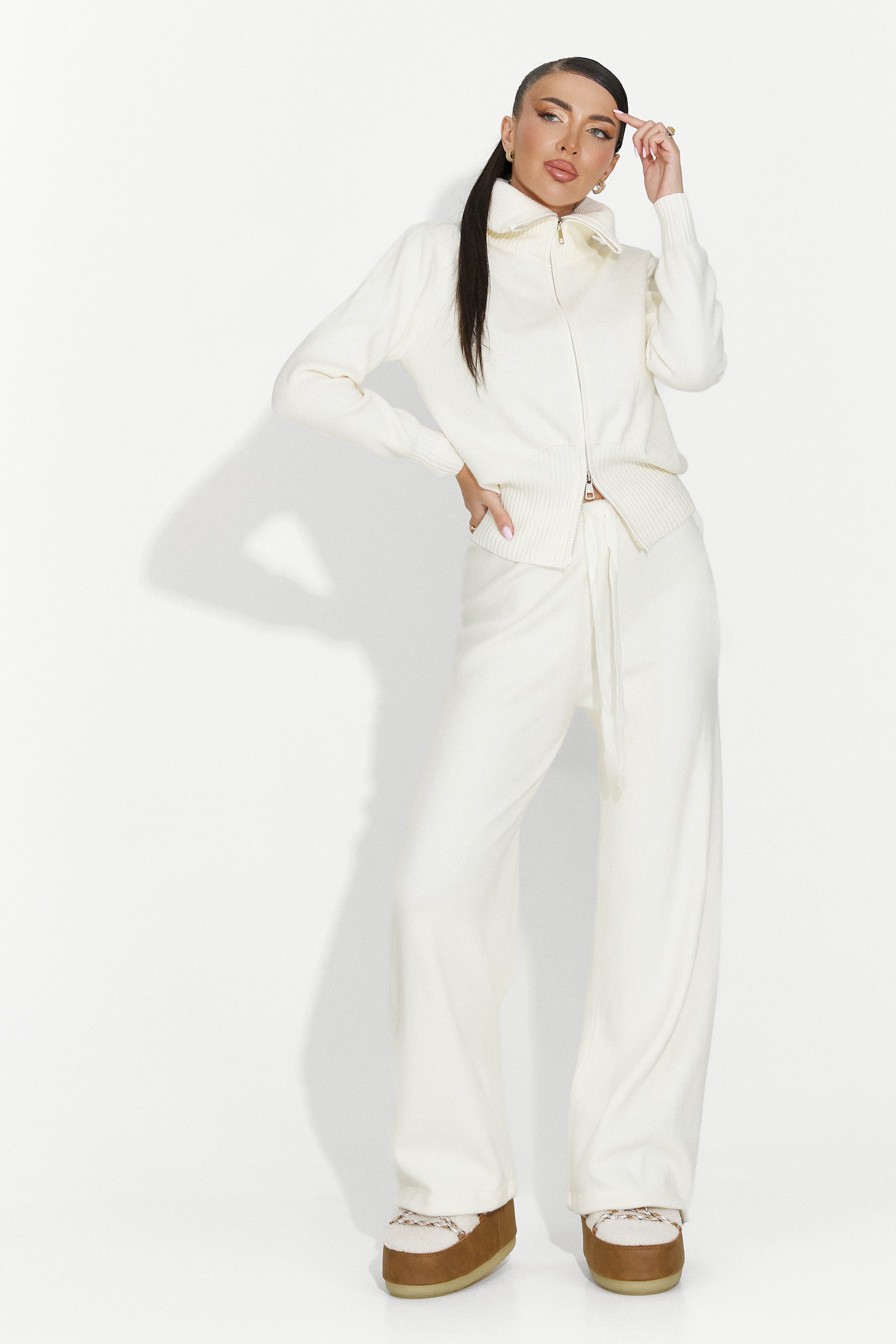 Compleu dama casual bej Glenira Bogas