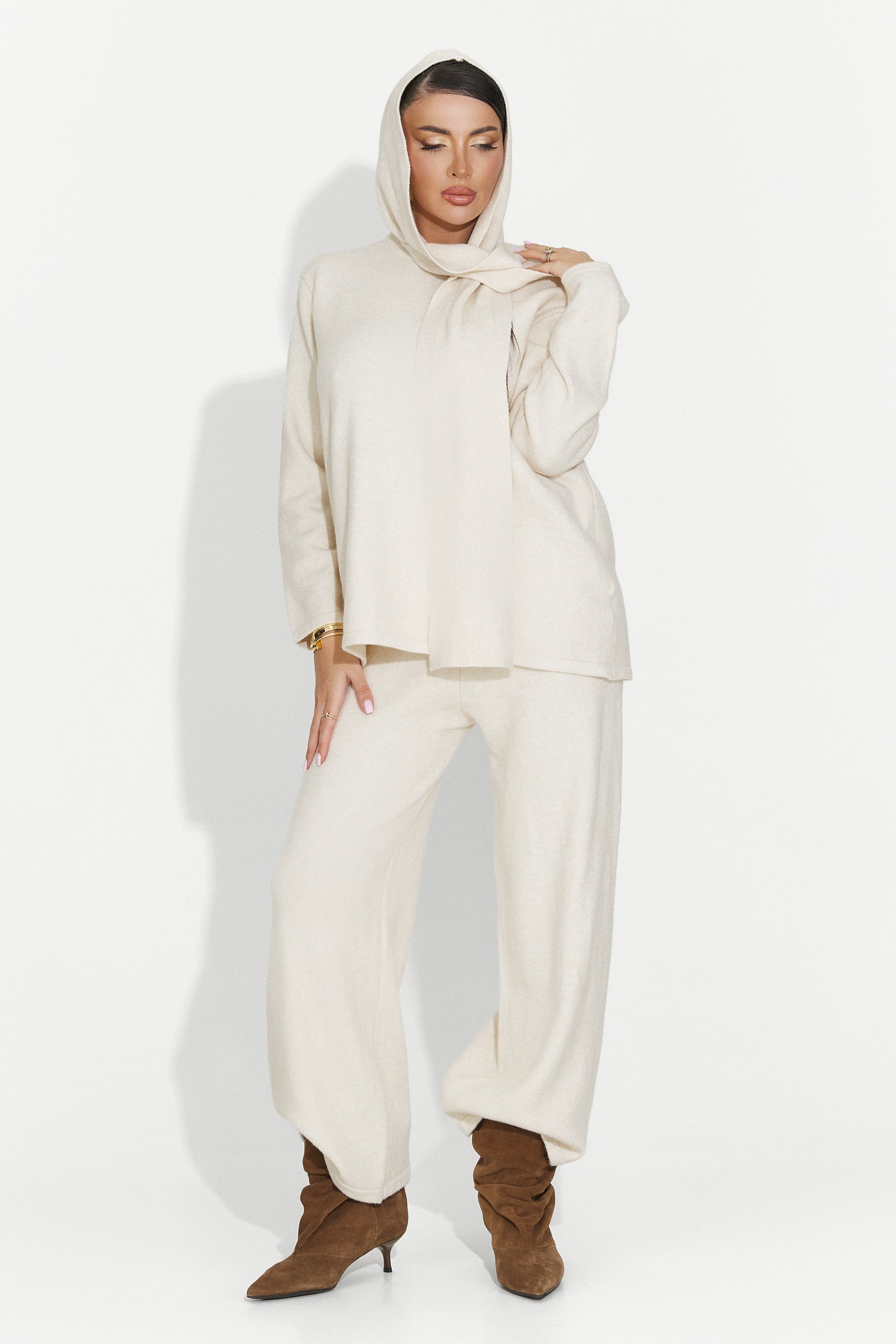 Compleu dama casual bej Vencilie Bogas