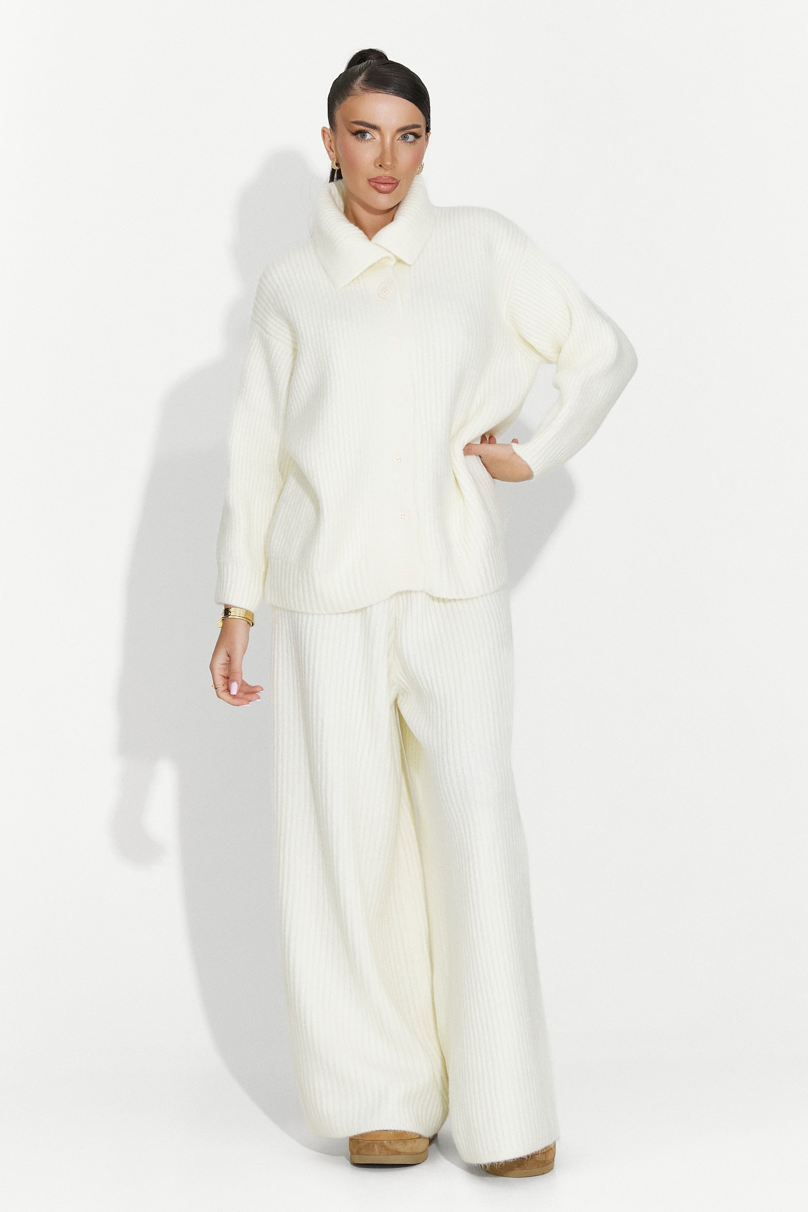 Compleu dama casual bej Verlia Bogas