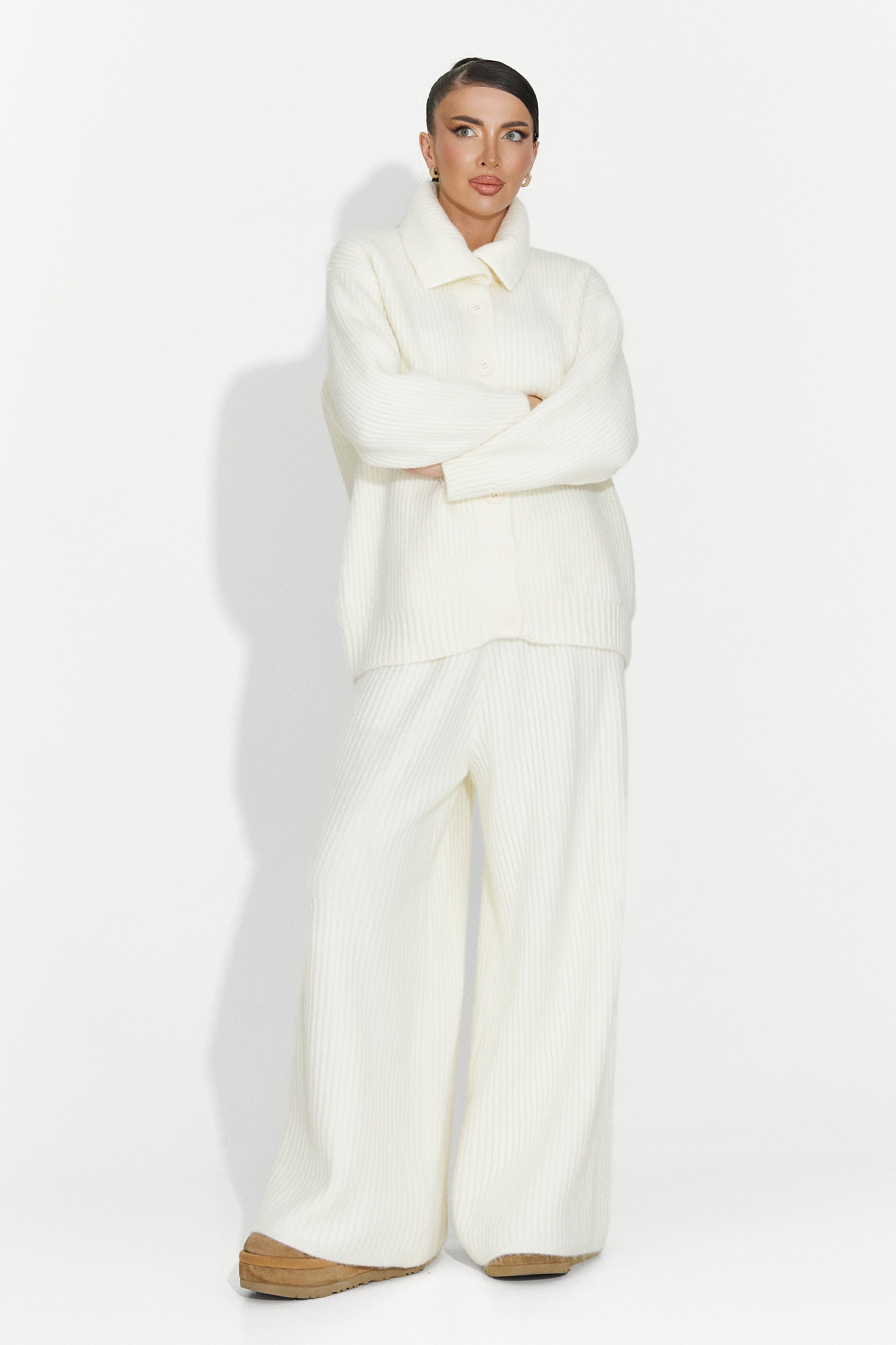 Compleu dama casual bej Verlia Bogas