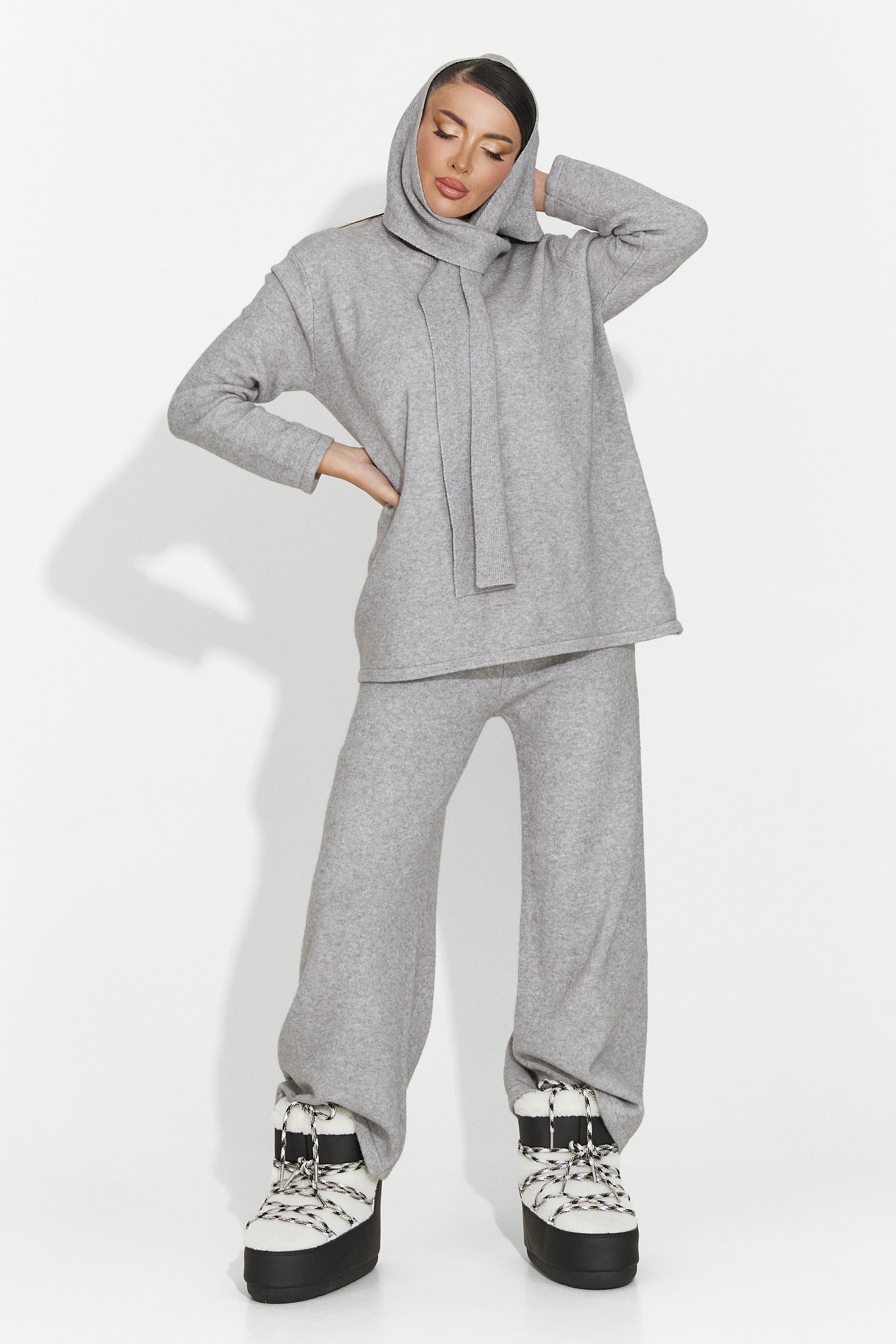 Compleu dama casual gri Vencilie Bogas