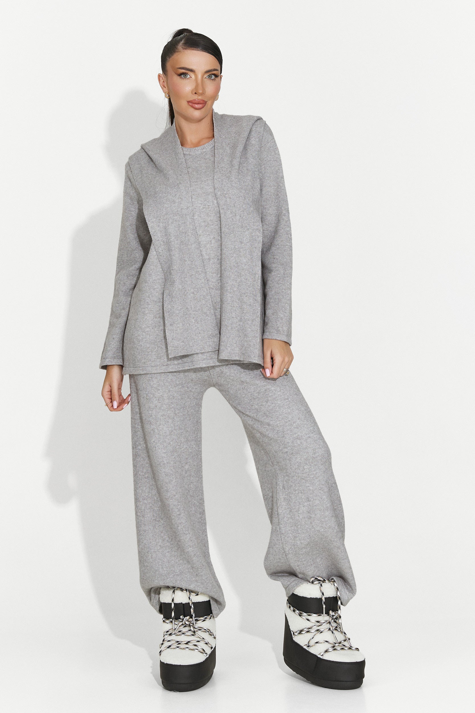 Compleu dama casual gri Vencilie Bogas