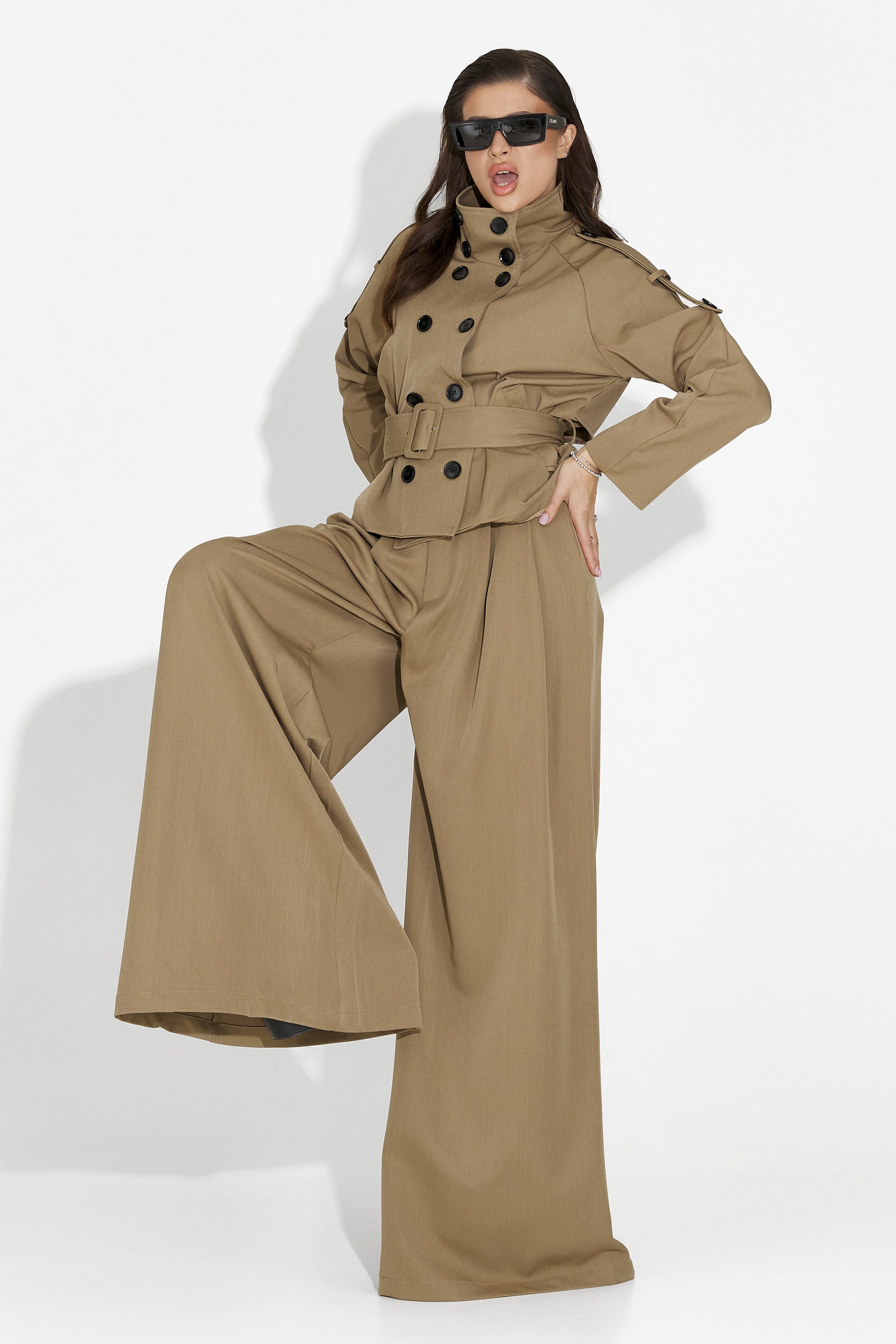 Compleu dama elegant maro Belora Bogas