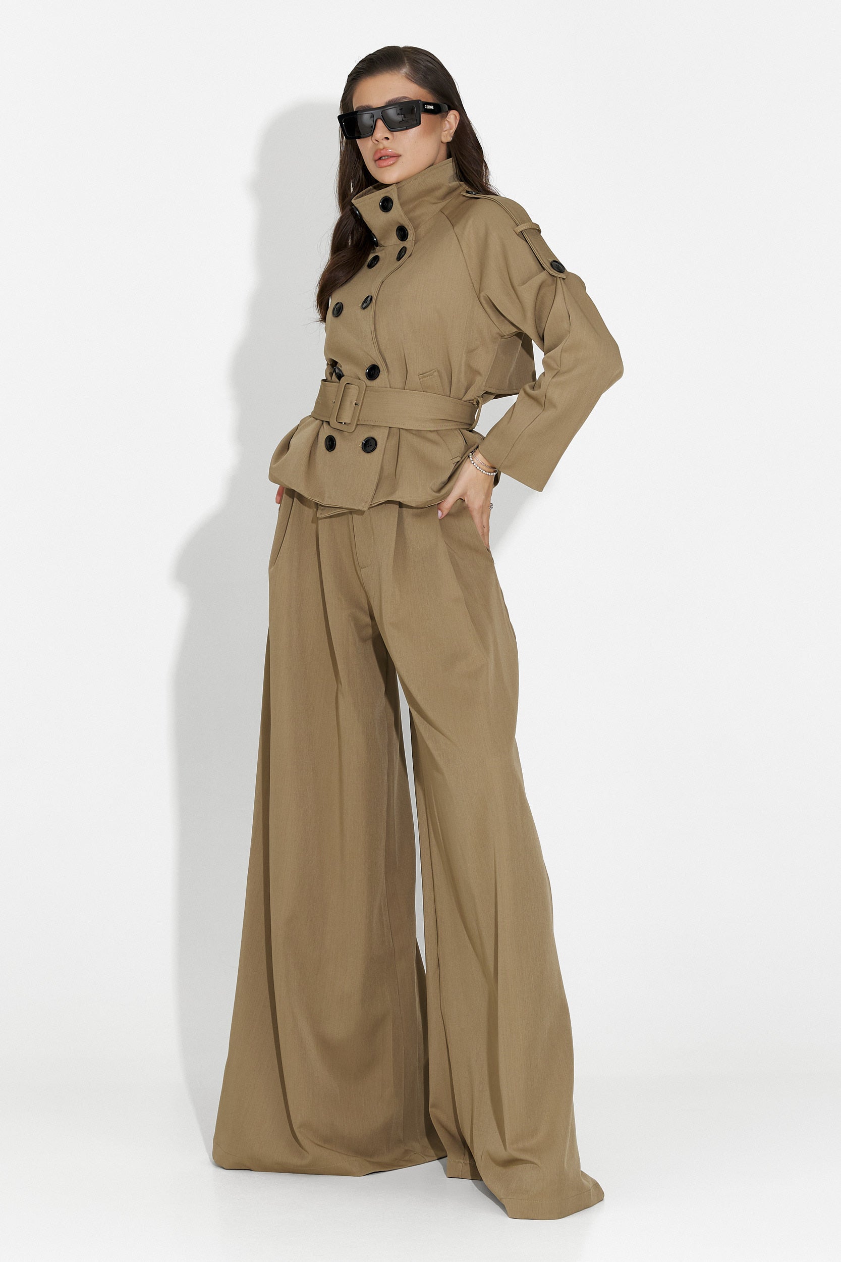 Compleu dama elegant maro Belora Bogas