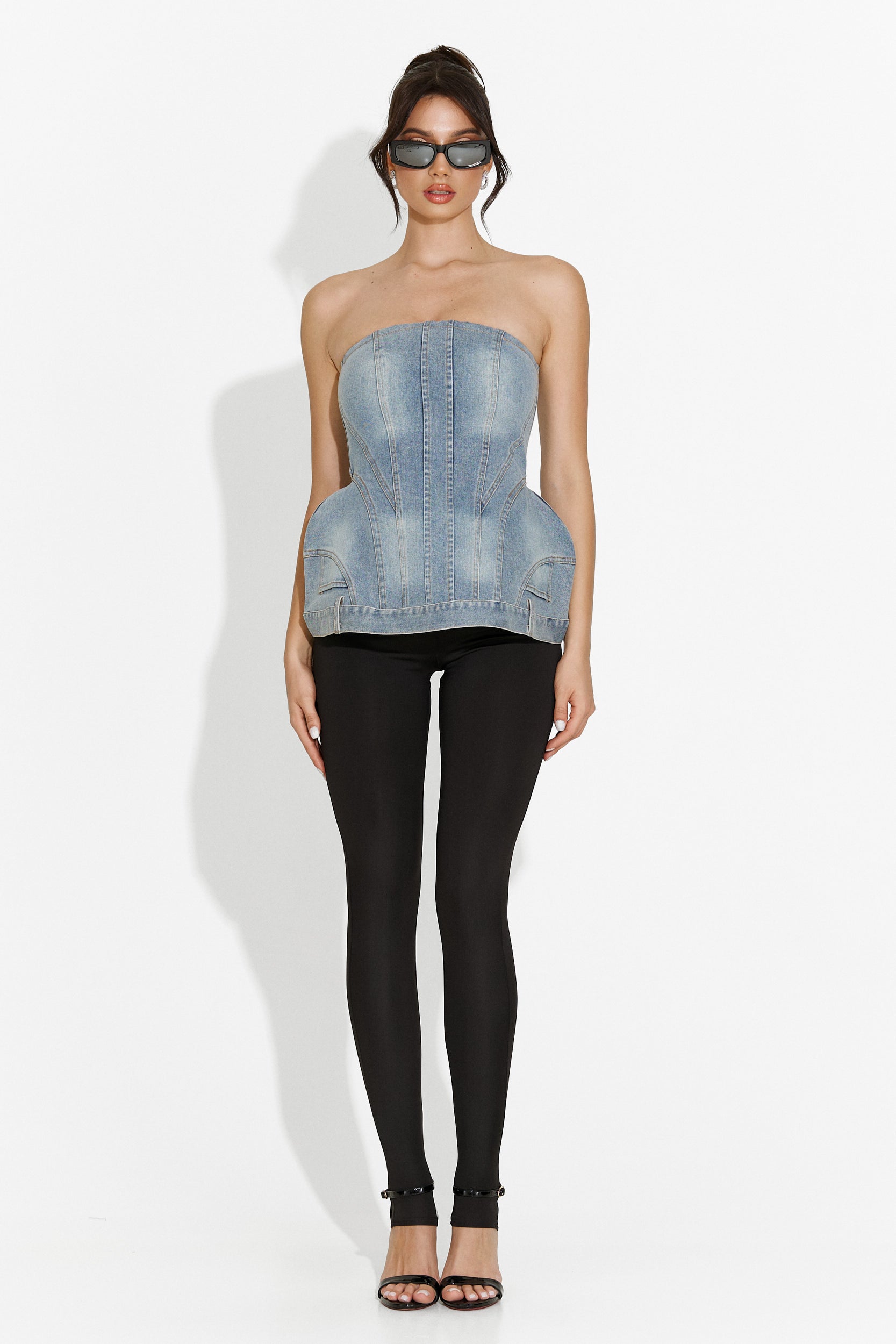 Corset dama casual bleu Petrycia Bogas