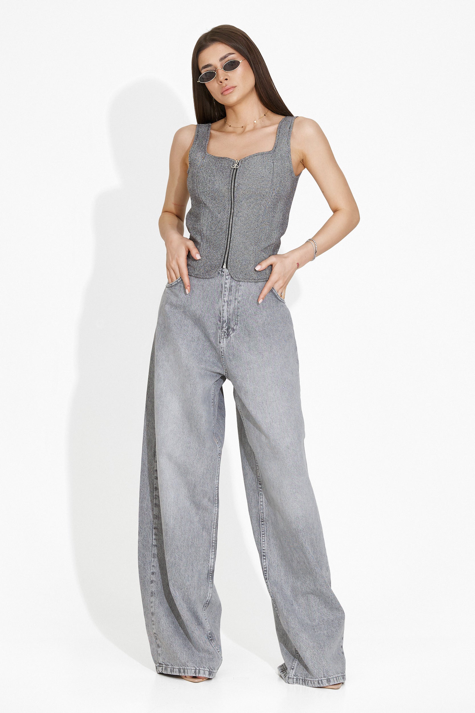 Corset dama elegant gri Suzana Bogas