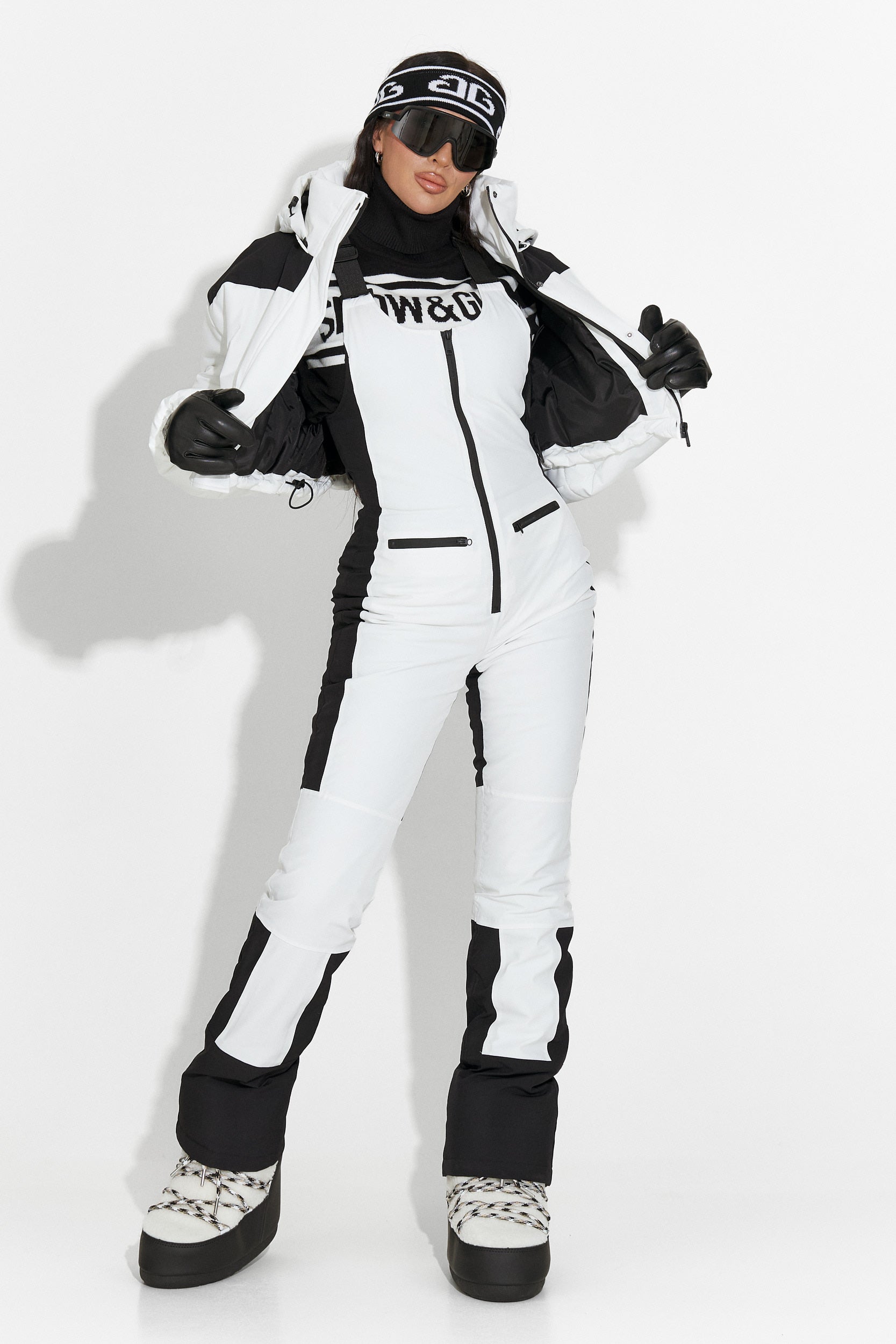 Costum ski casual alb Camelay Bogas