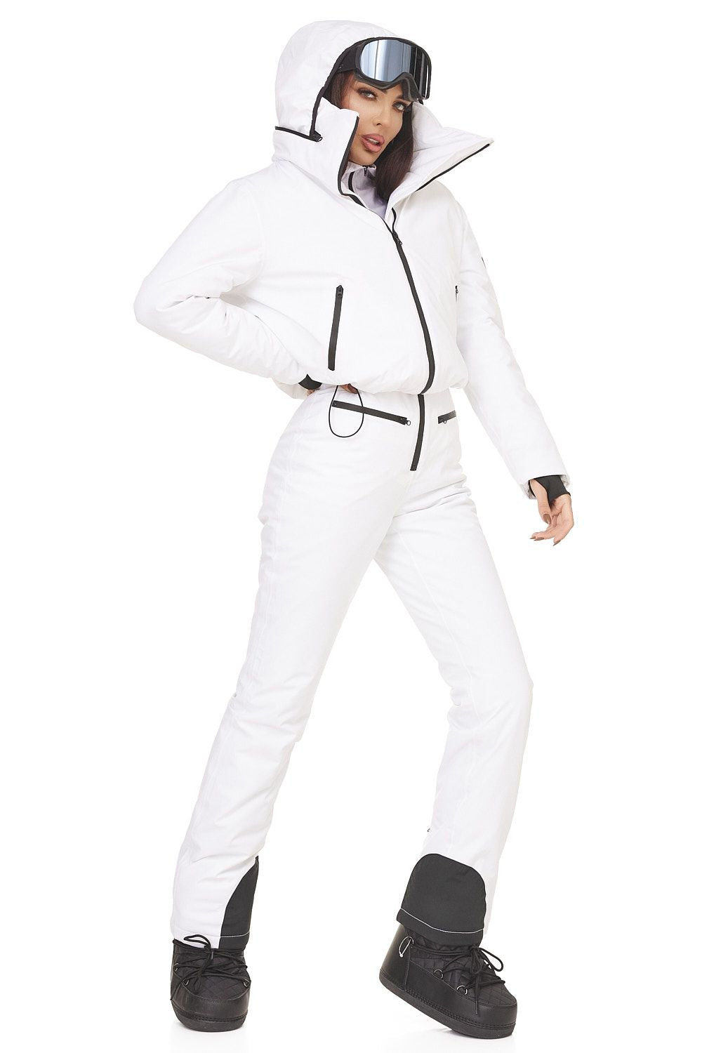 Costum ski casual alb Reasia Bogas